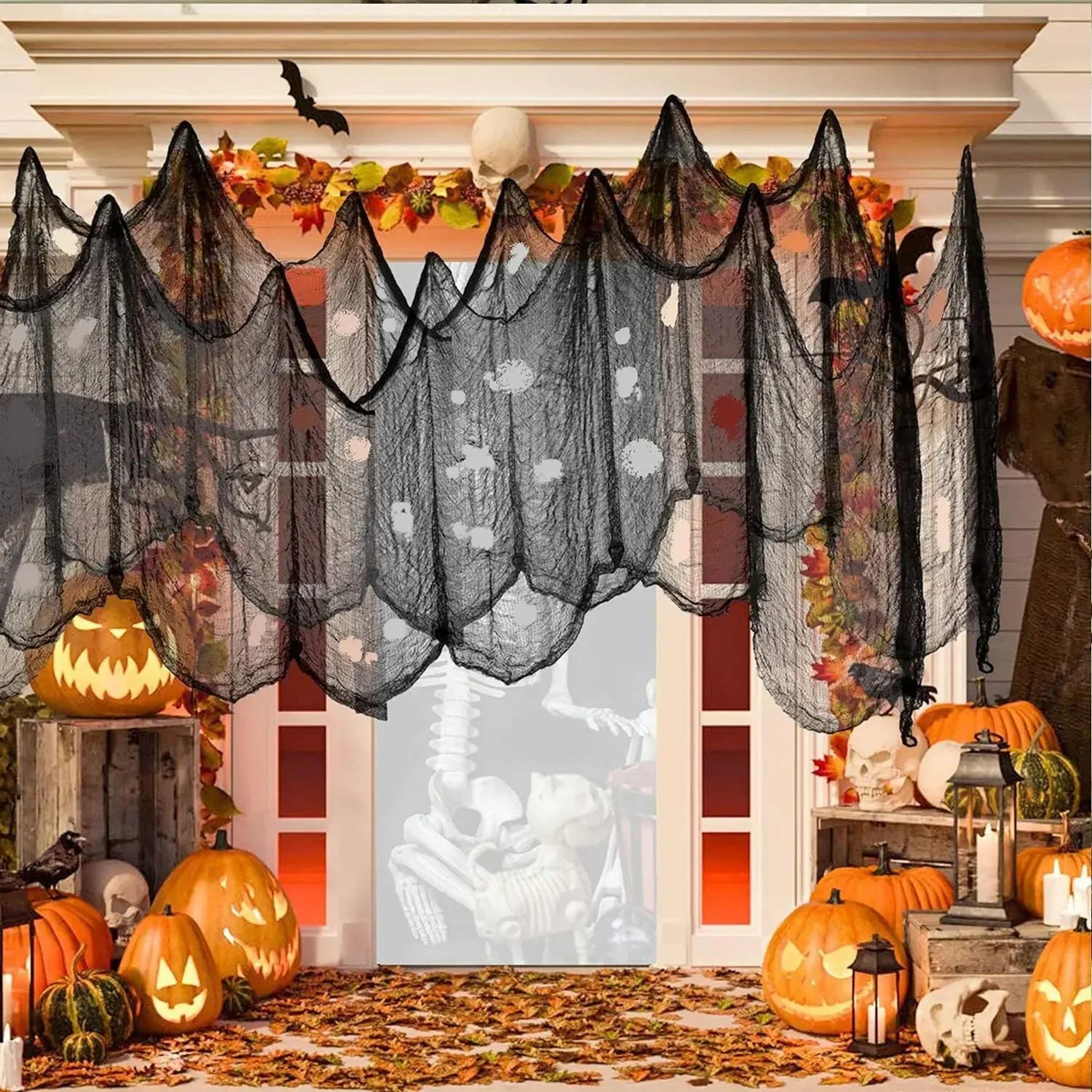 Black Creepy Gauze Halloween Decor 3