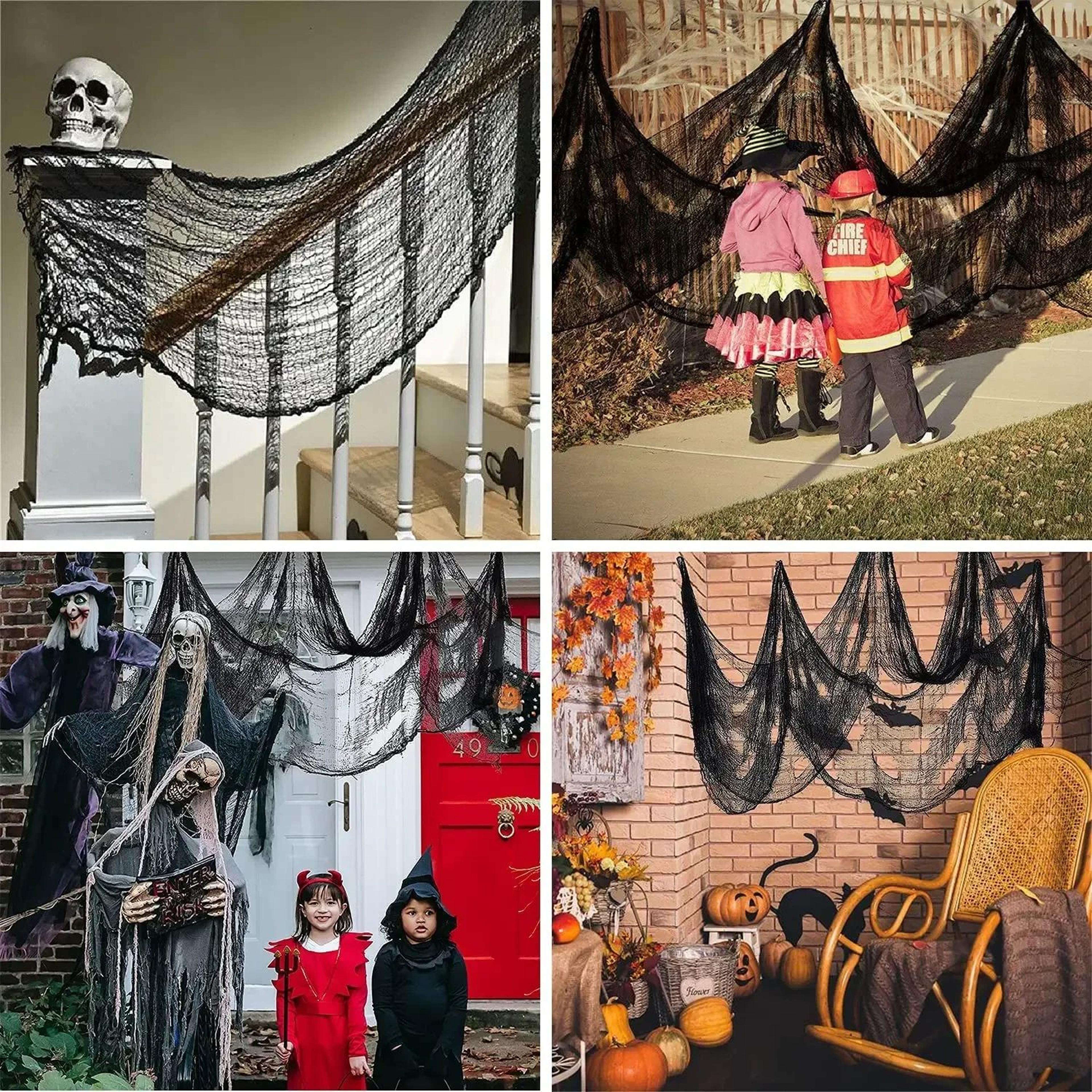 Black Creepy Gauze Halloween Decor 4