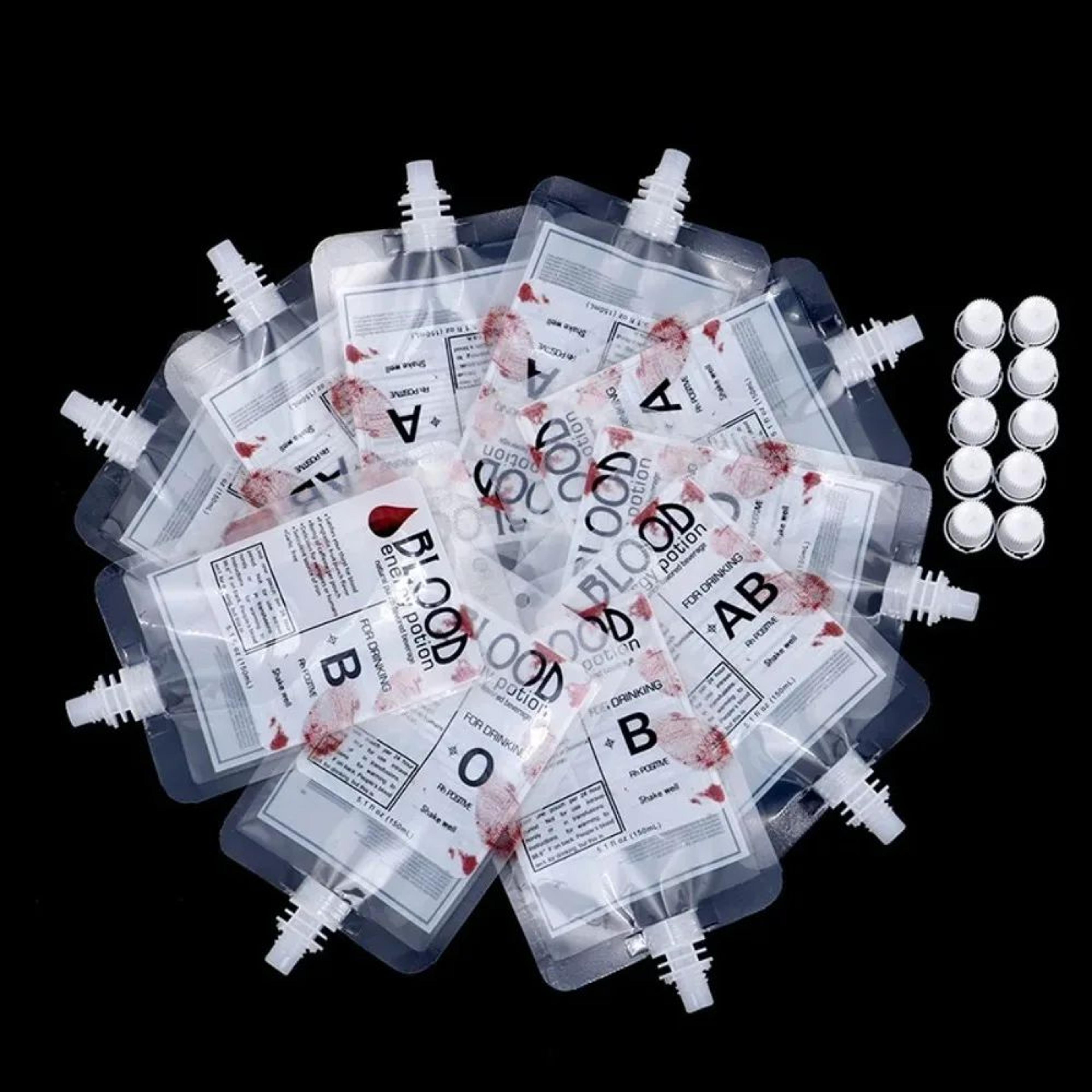 vampire blood drink pouches halloween party set