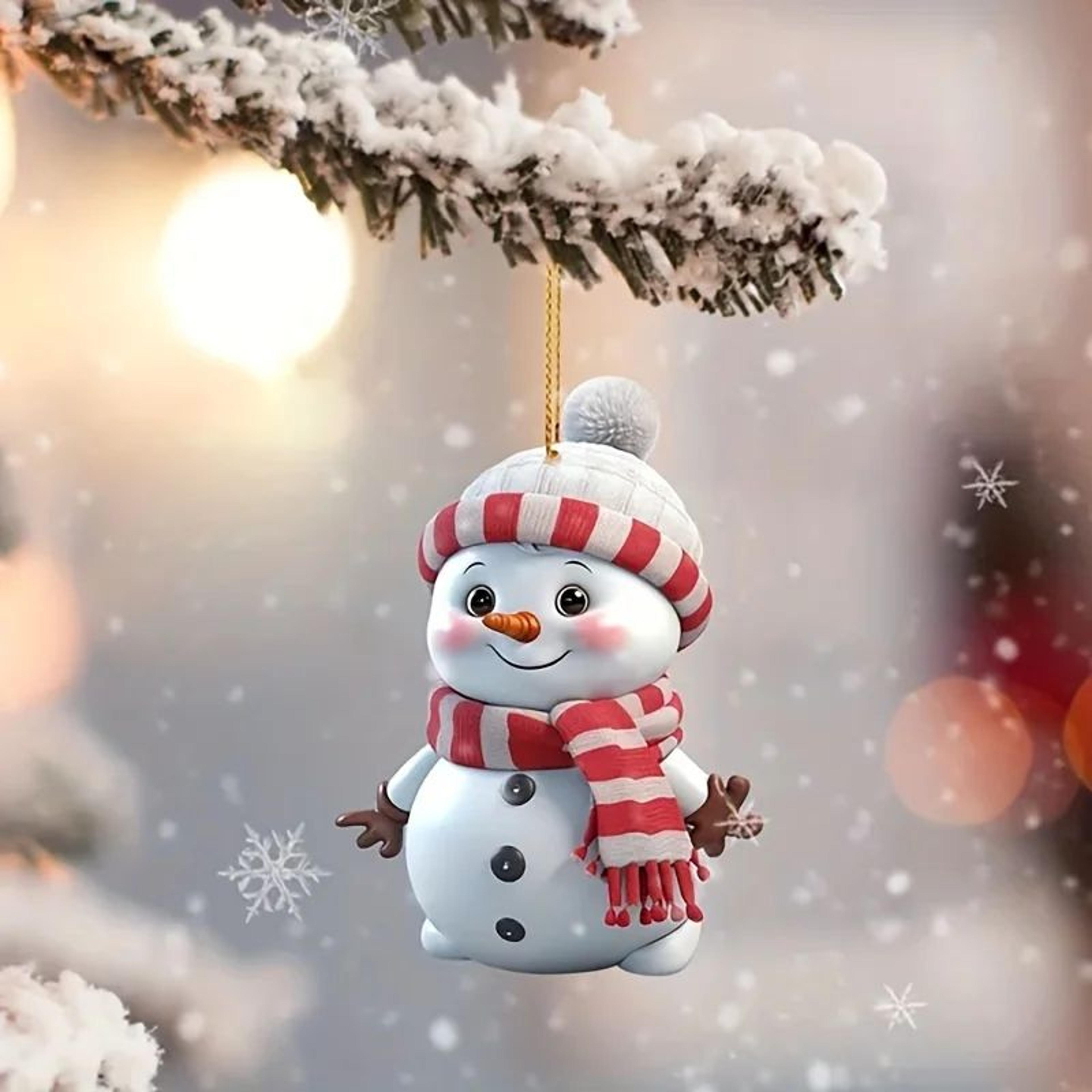 Acrylic Snowman Christmas Tree Ornaments 2