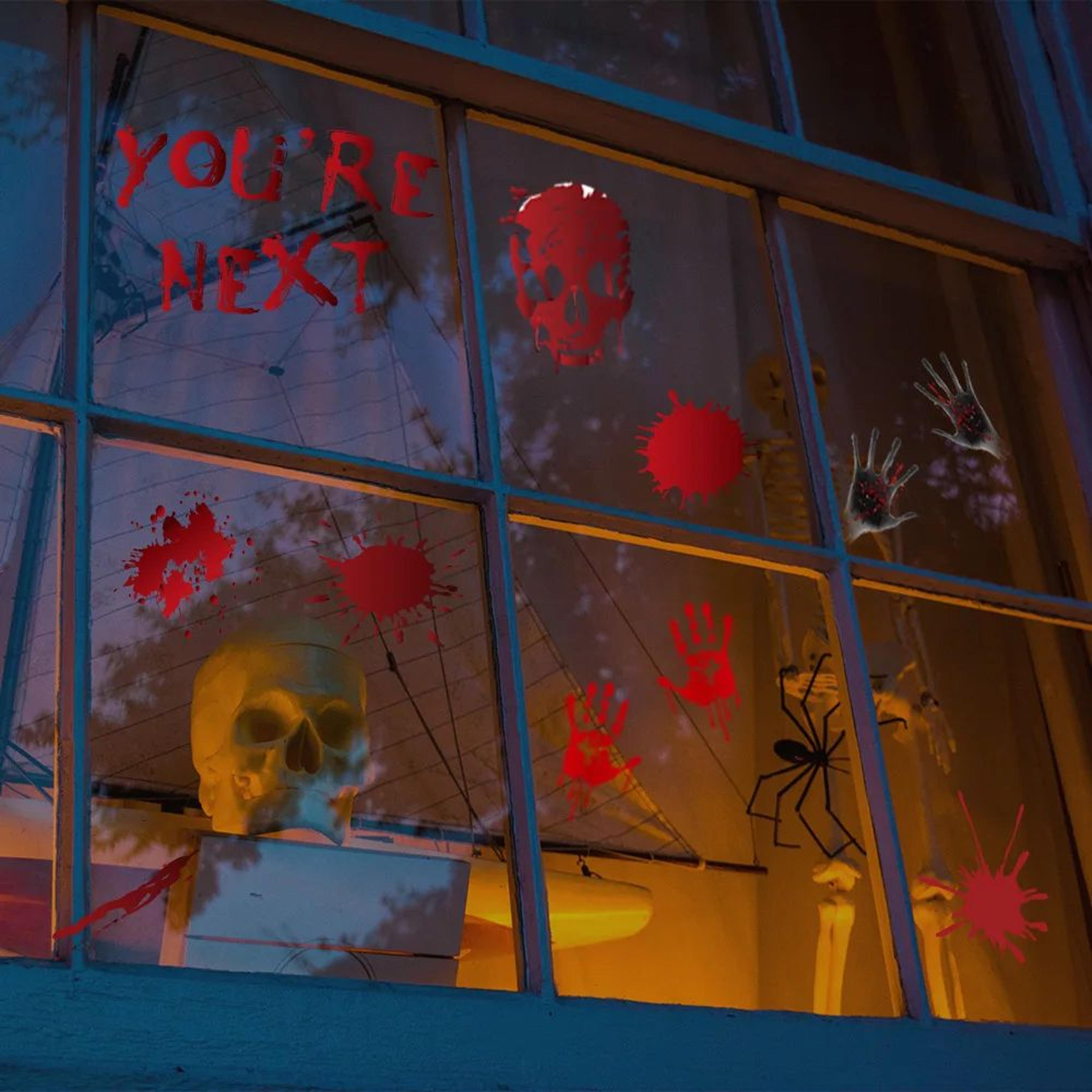 Bloody Handprint Halloween Window Stickers 1