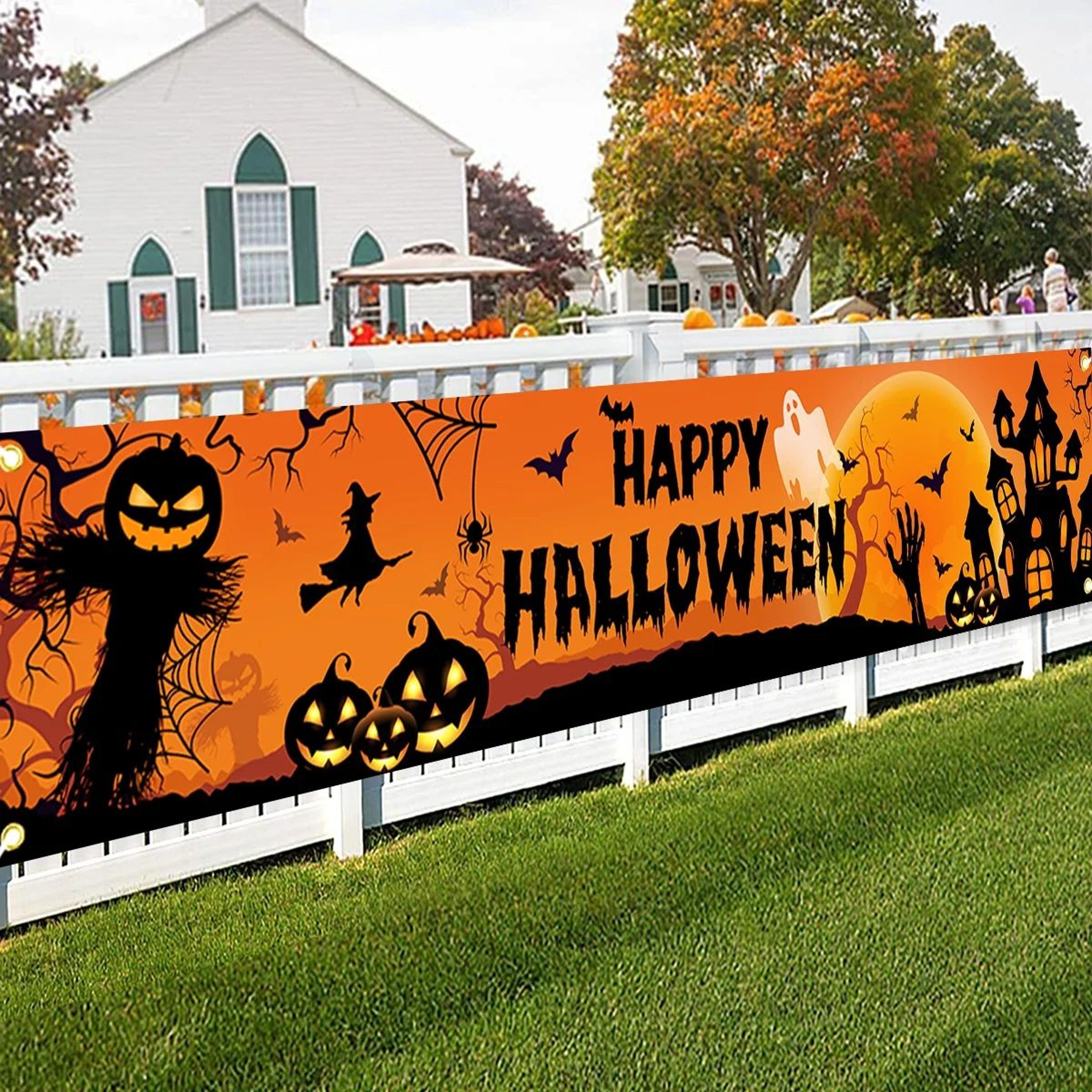 Happy Halloween Pumpkin Bat Banner 1
