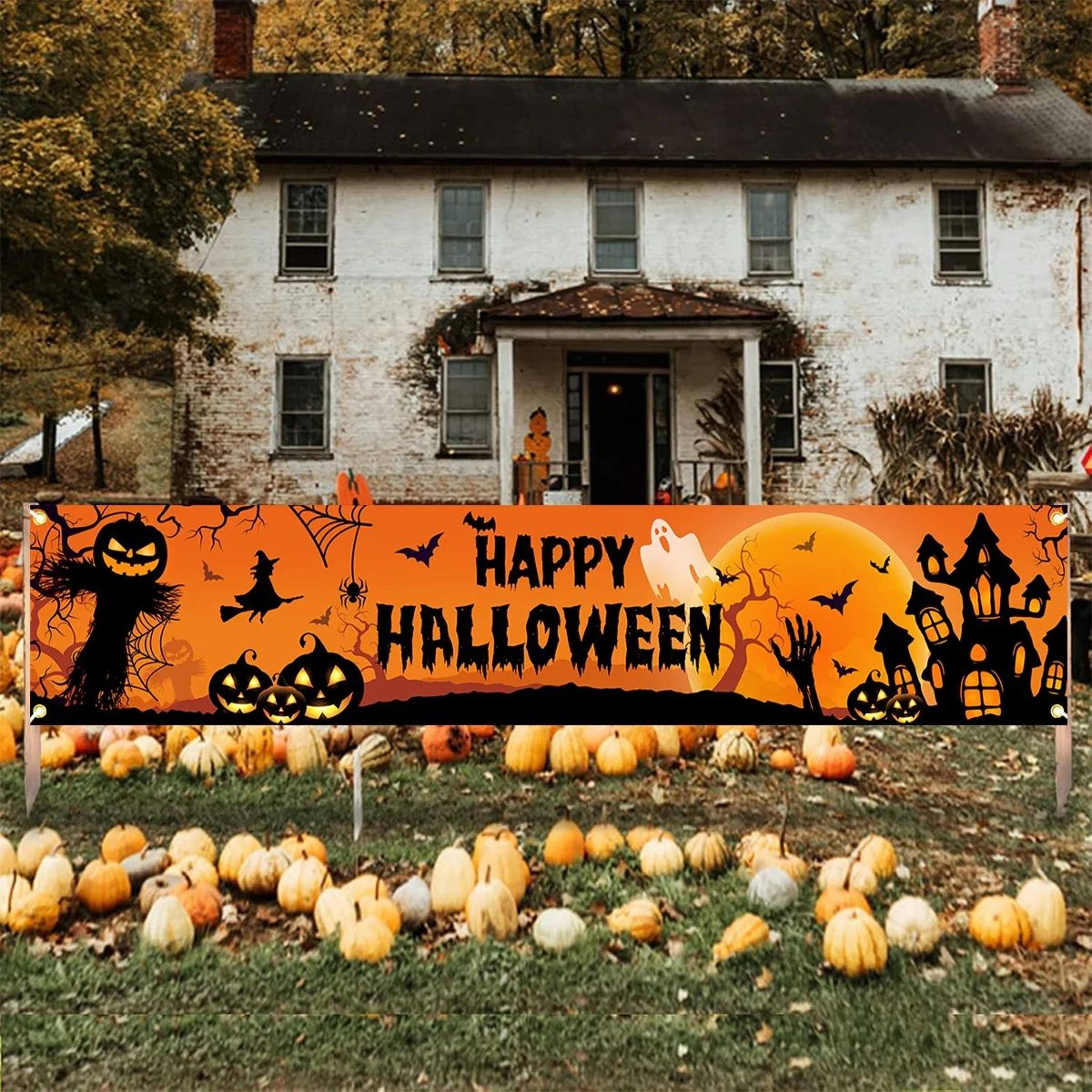 Happy Halloween Pumpkin Bat Banner 5