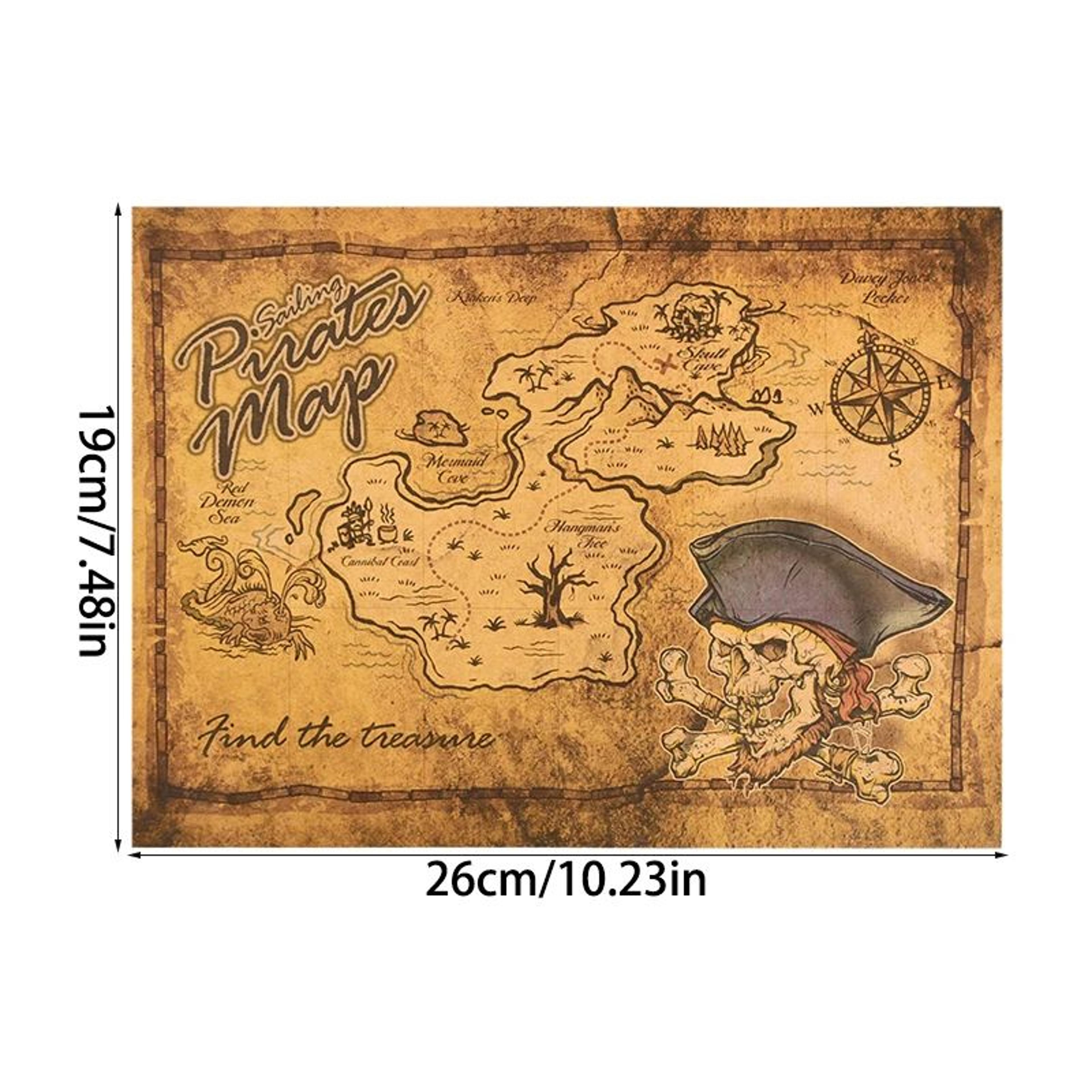 Vintage Pirate Treasure Hunt Map 5