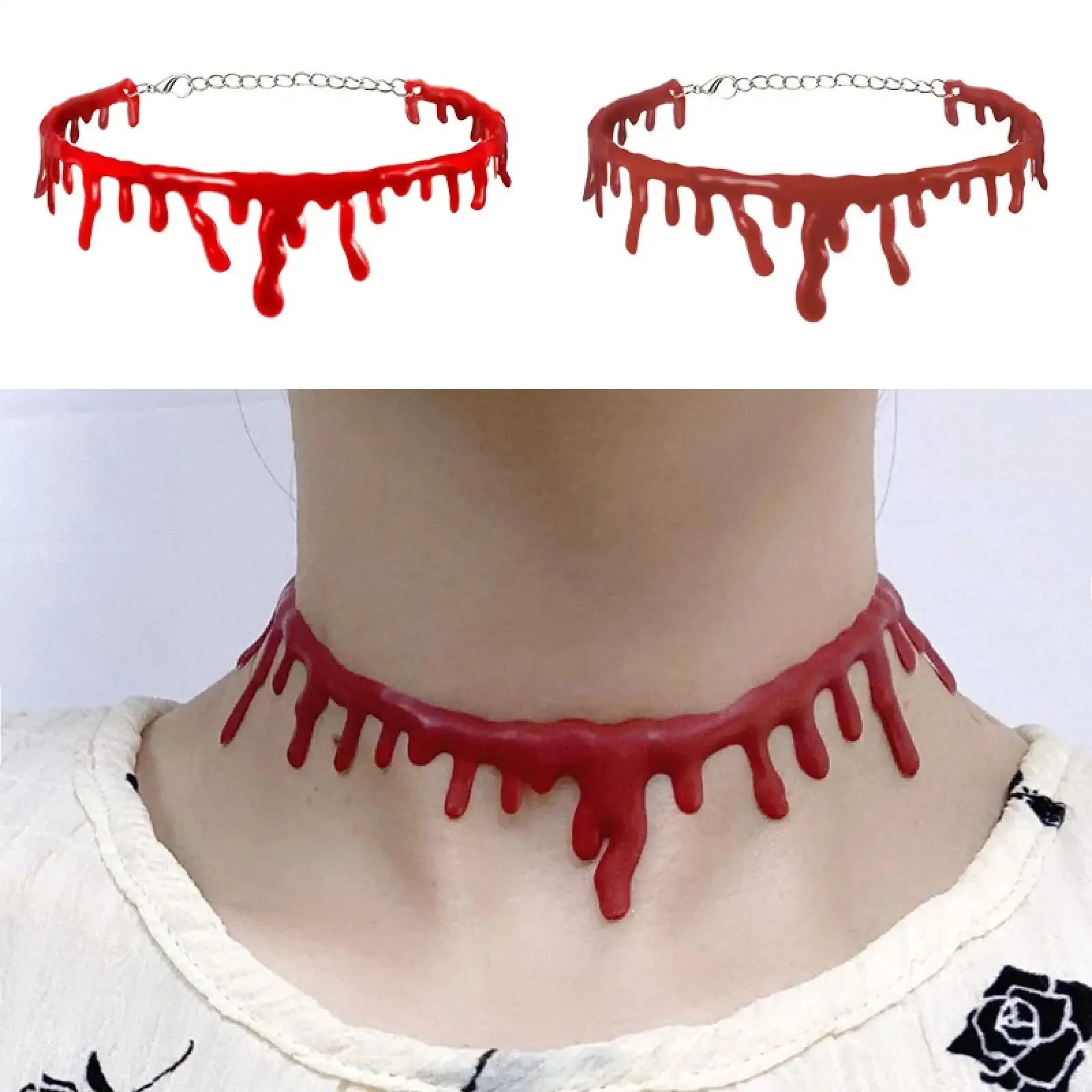 Dripping Blood Vampire Choker Necklace 0