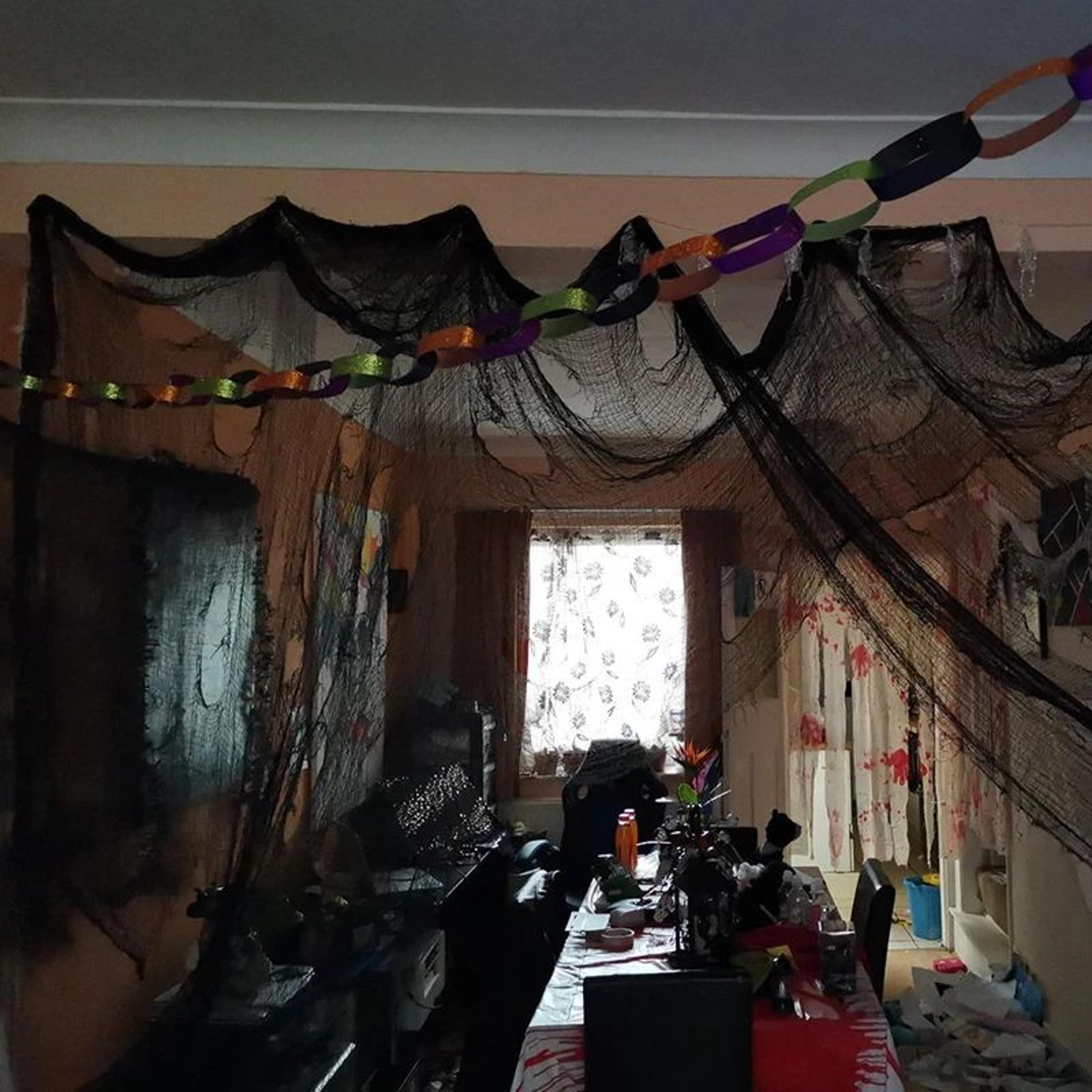 Black Creepy Cloth Halloween Gauze 4