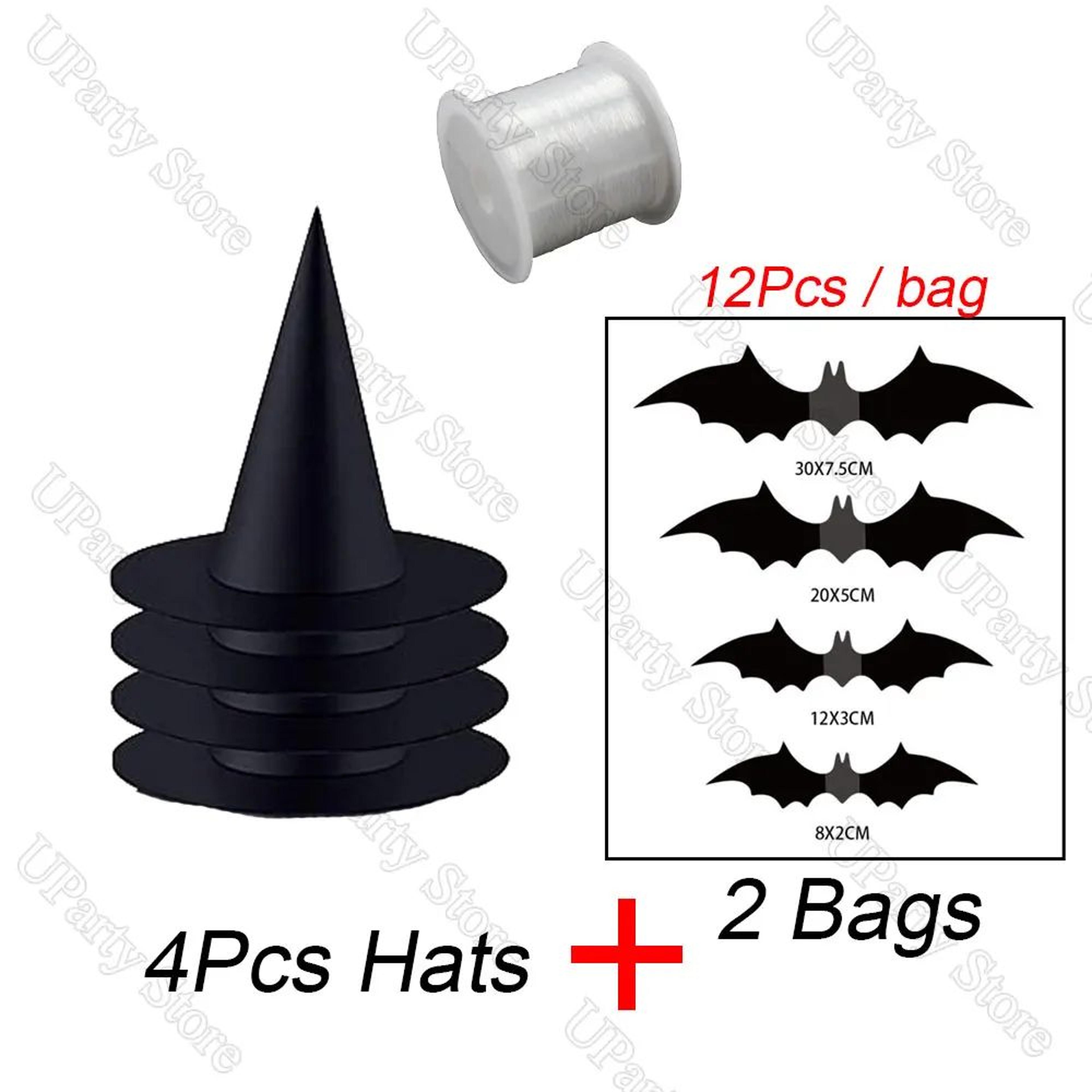 Hanging Black Witch Hat Decoration Set 11