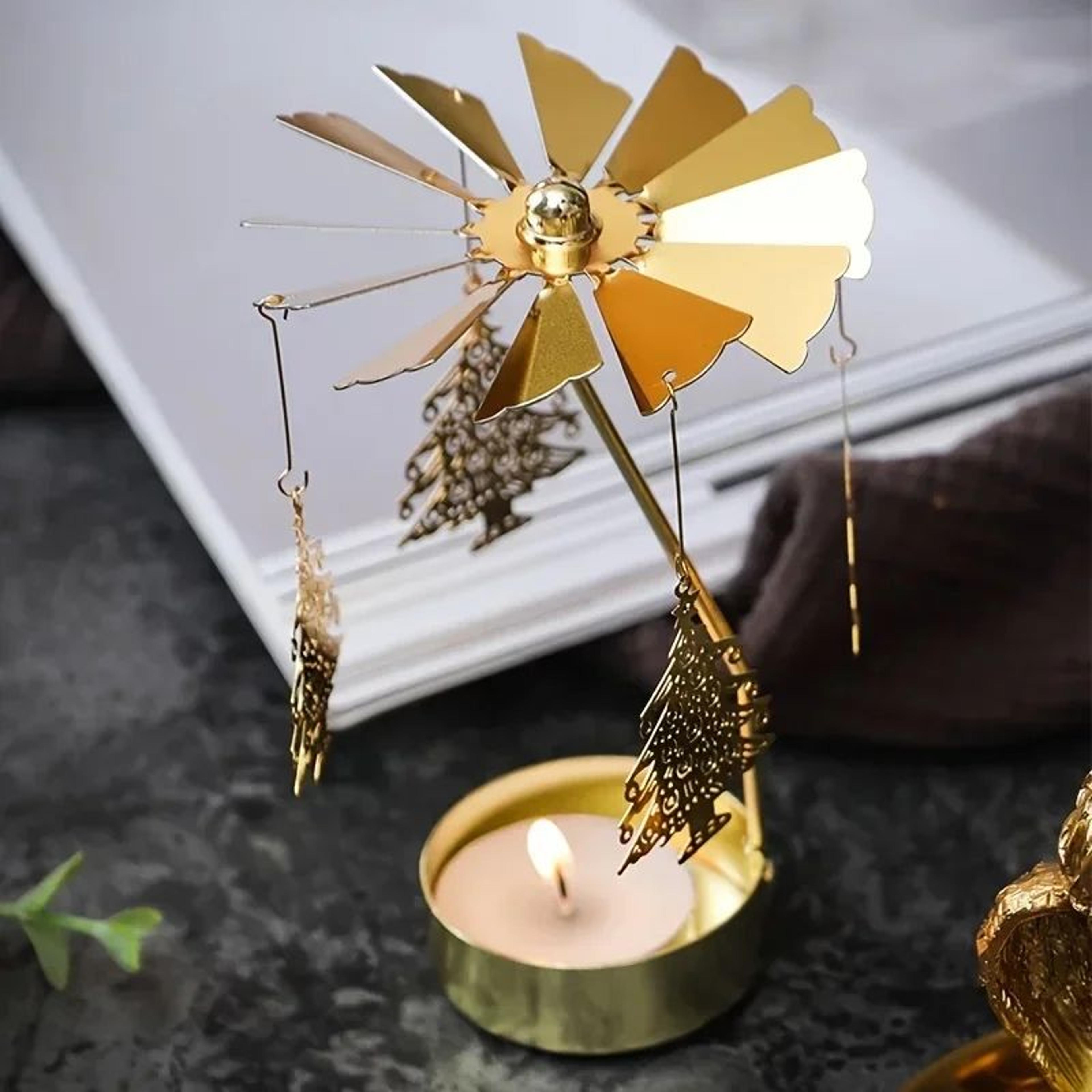 Rotating Metal Tea Light Candle Holder 4