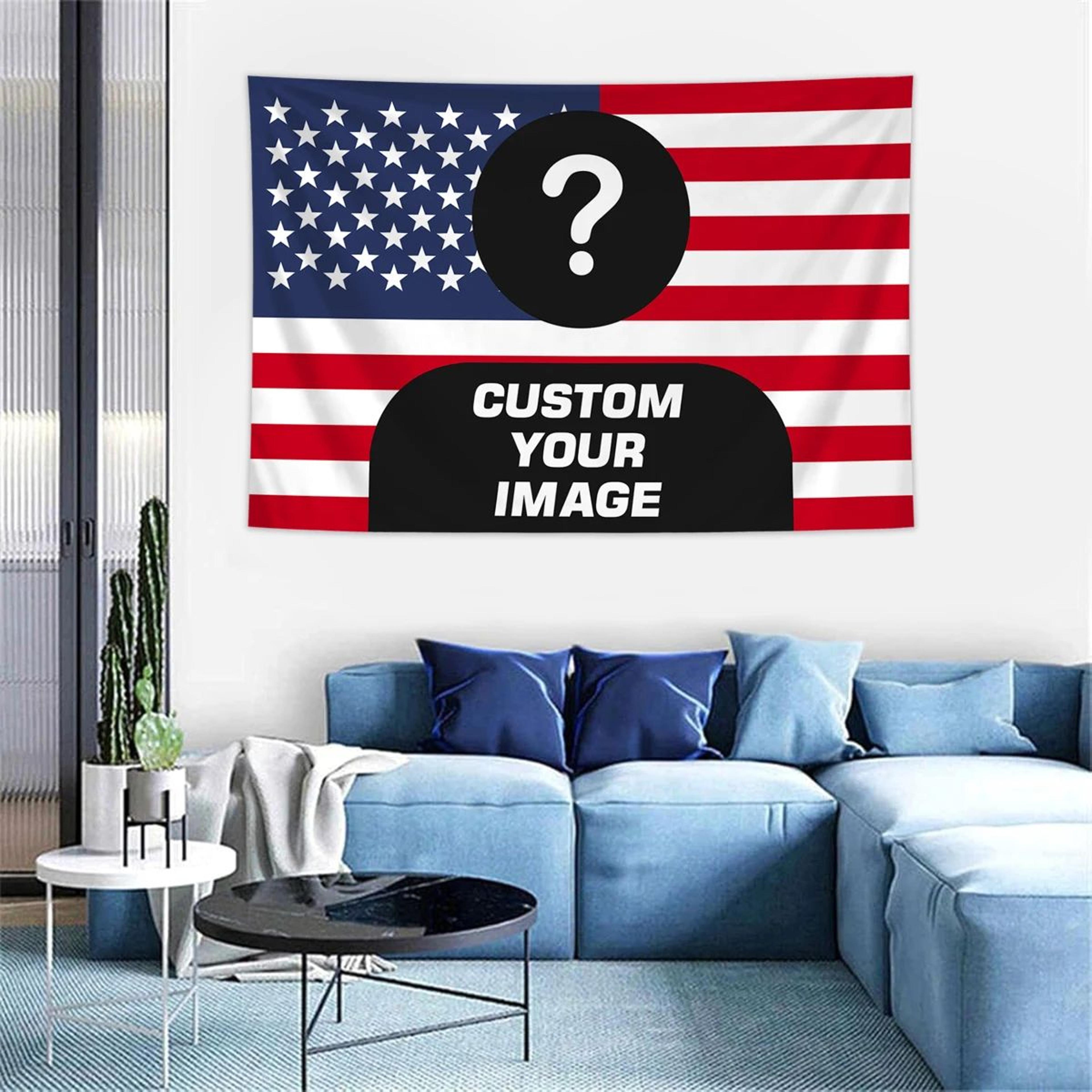 Personalized American Flag Photo Tapestry 6
