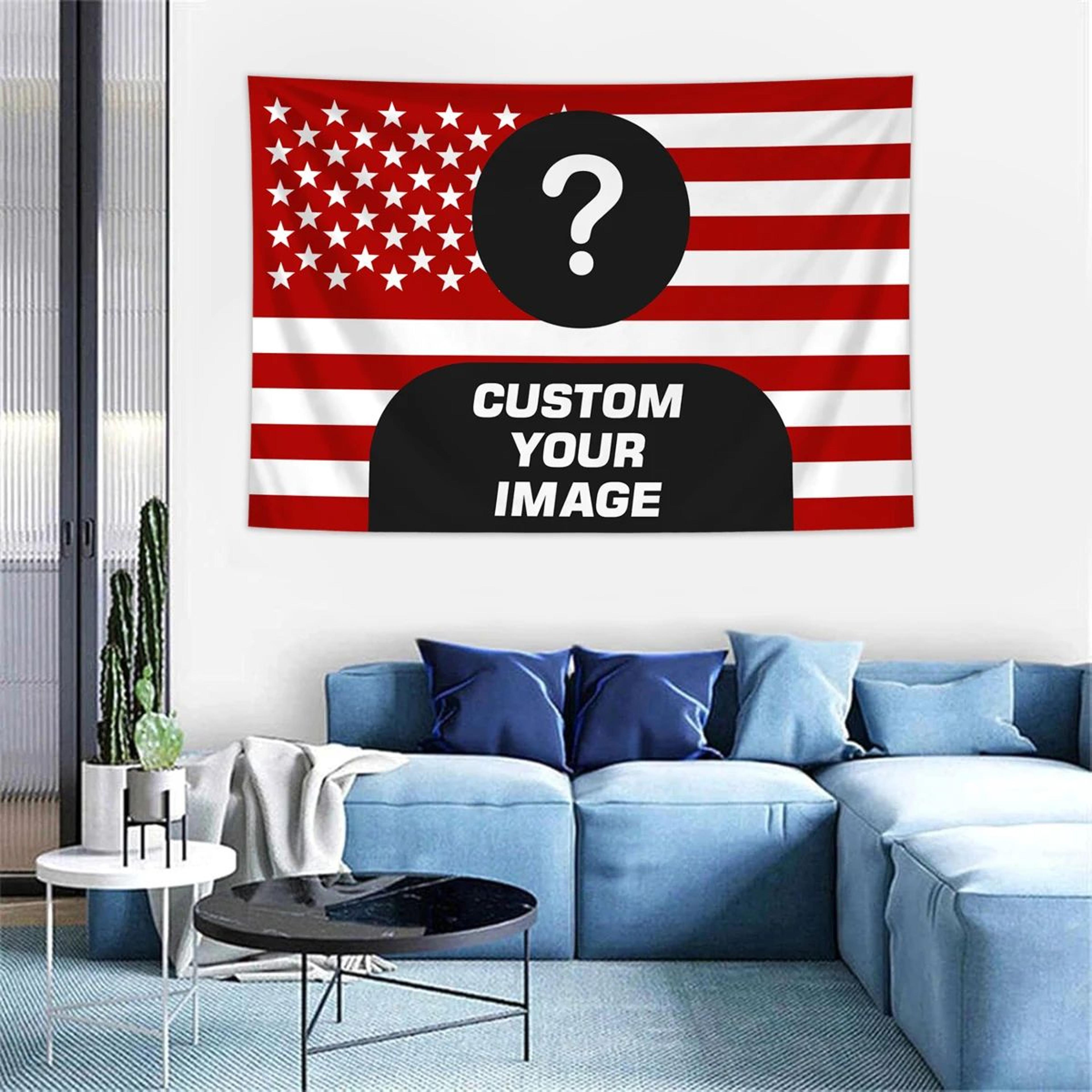 Personalized American Flag Photo Tapestry 8