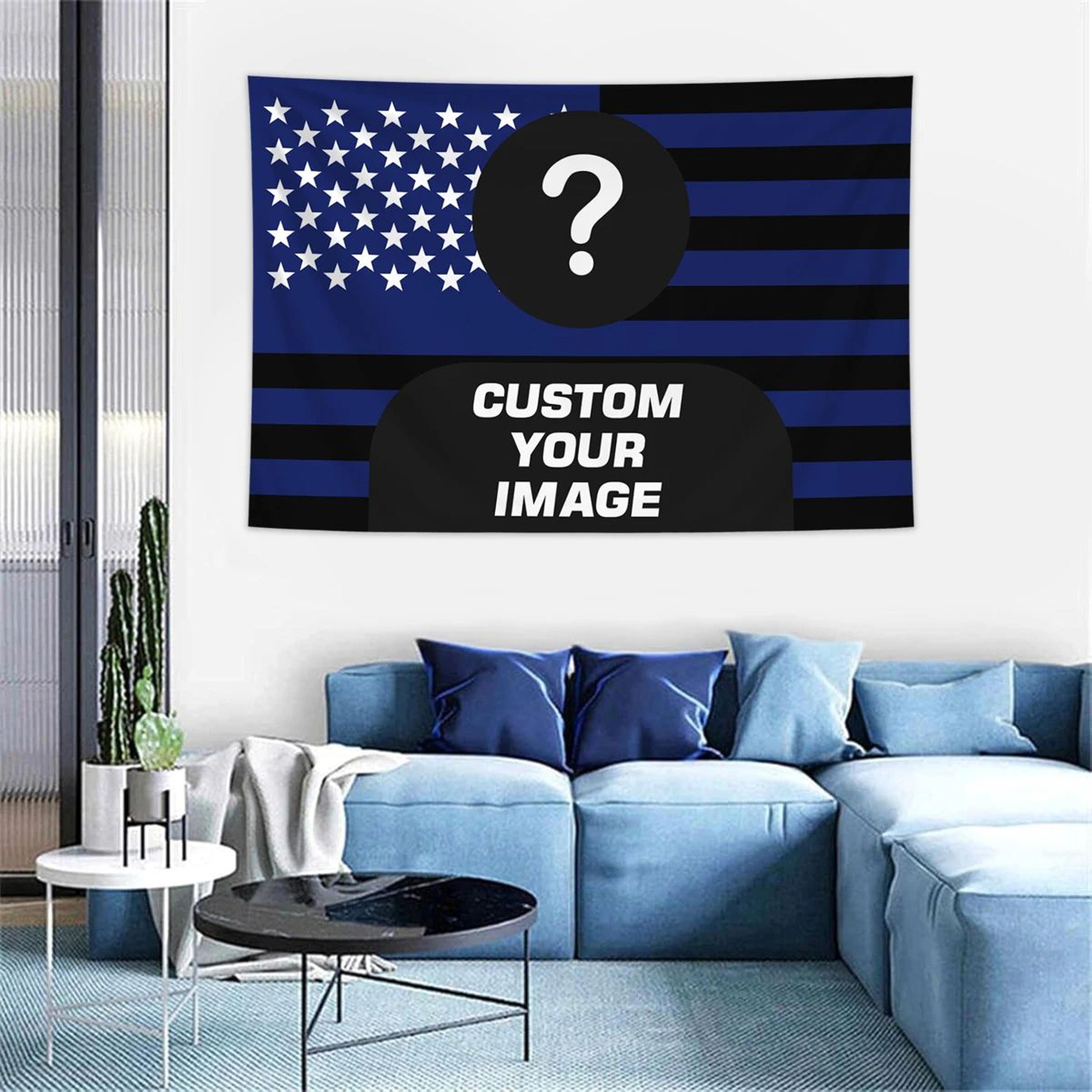 Personalized American Flag Photo Tapestry 14