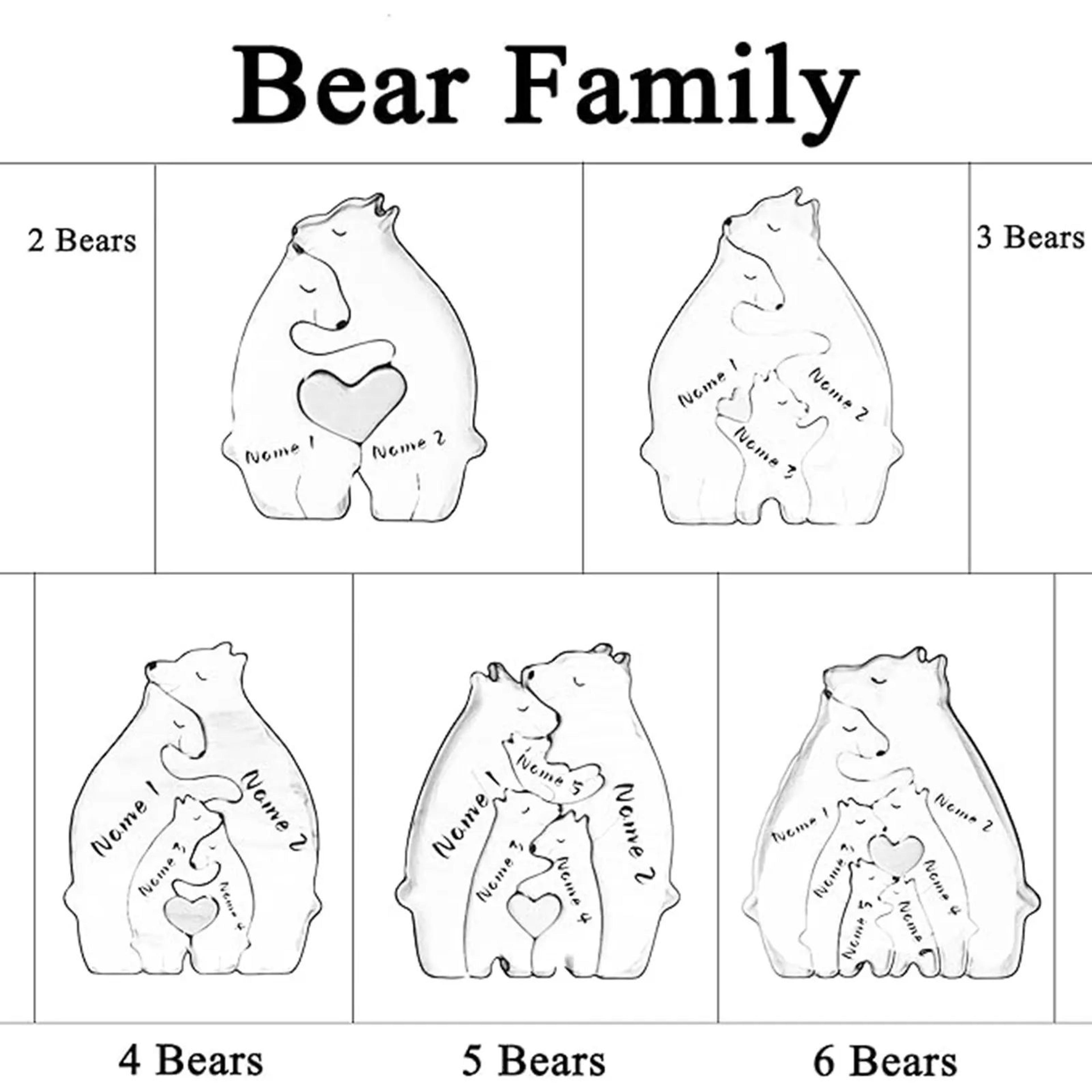 Wooden Bear Family Puzzle Decor 4