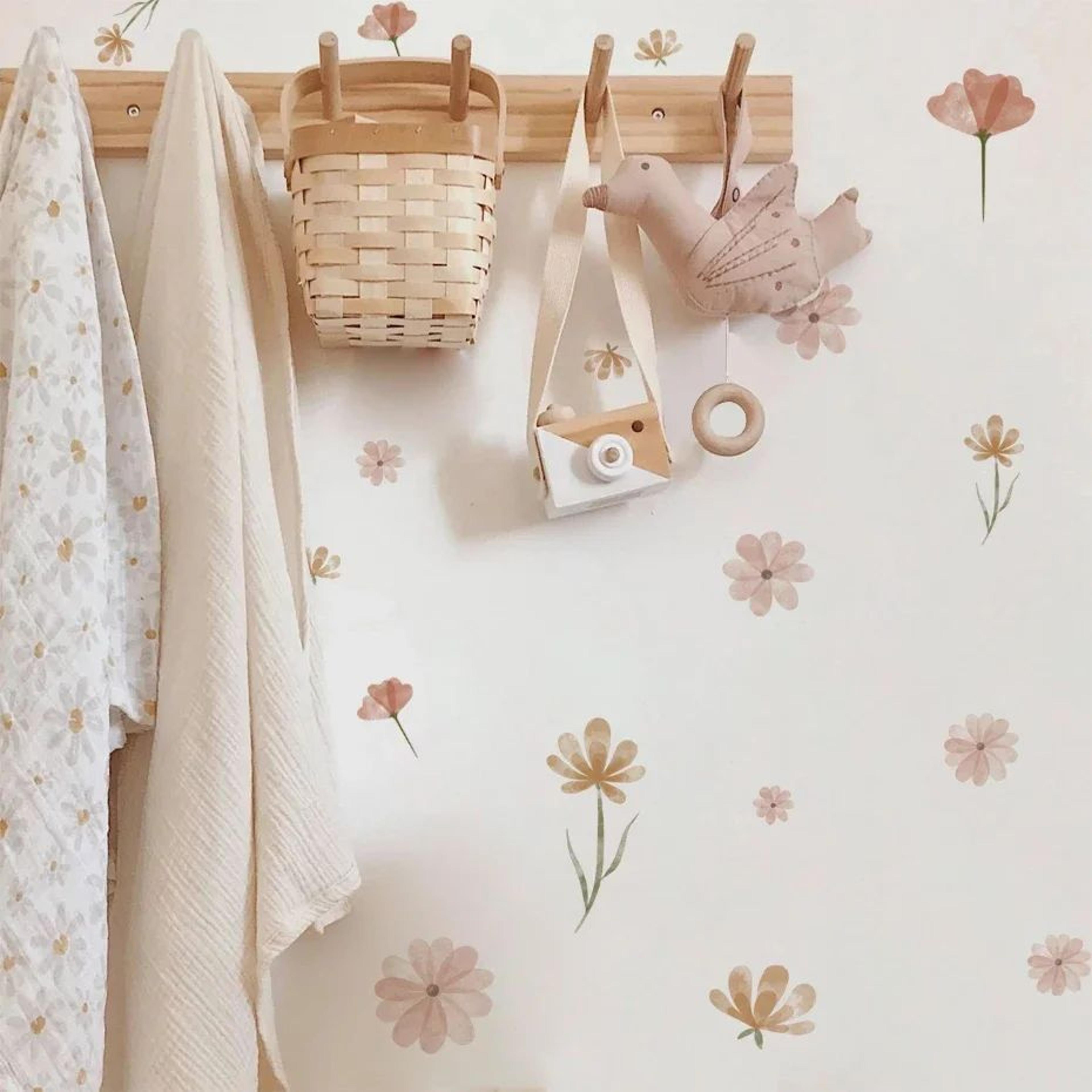 Boho Watercolor Flower Wall Decals 1