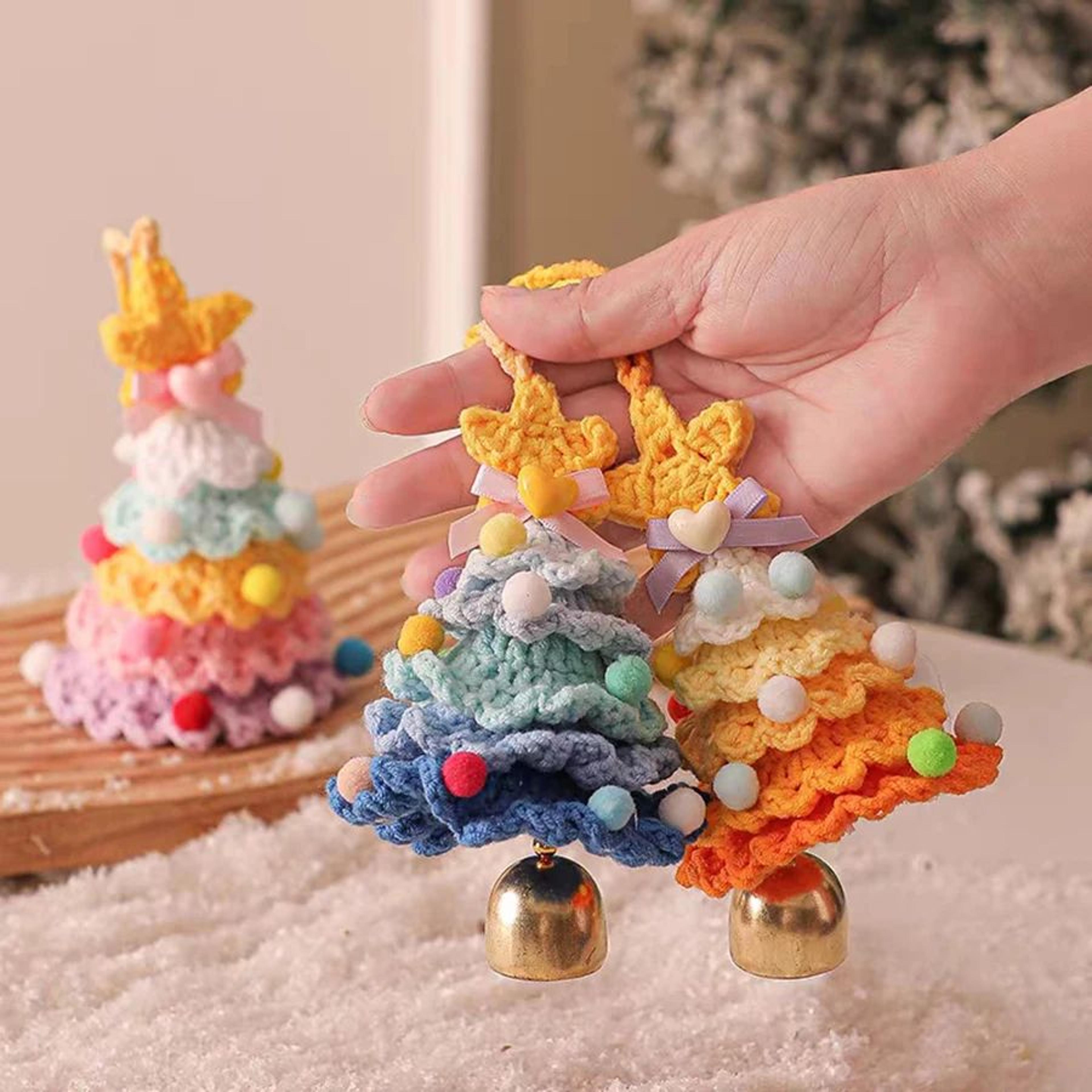 Knitted Christmas Tree Bell Ornament 2