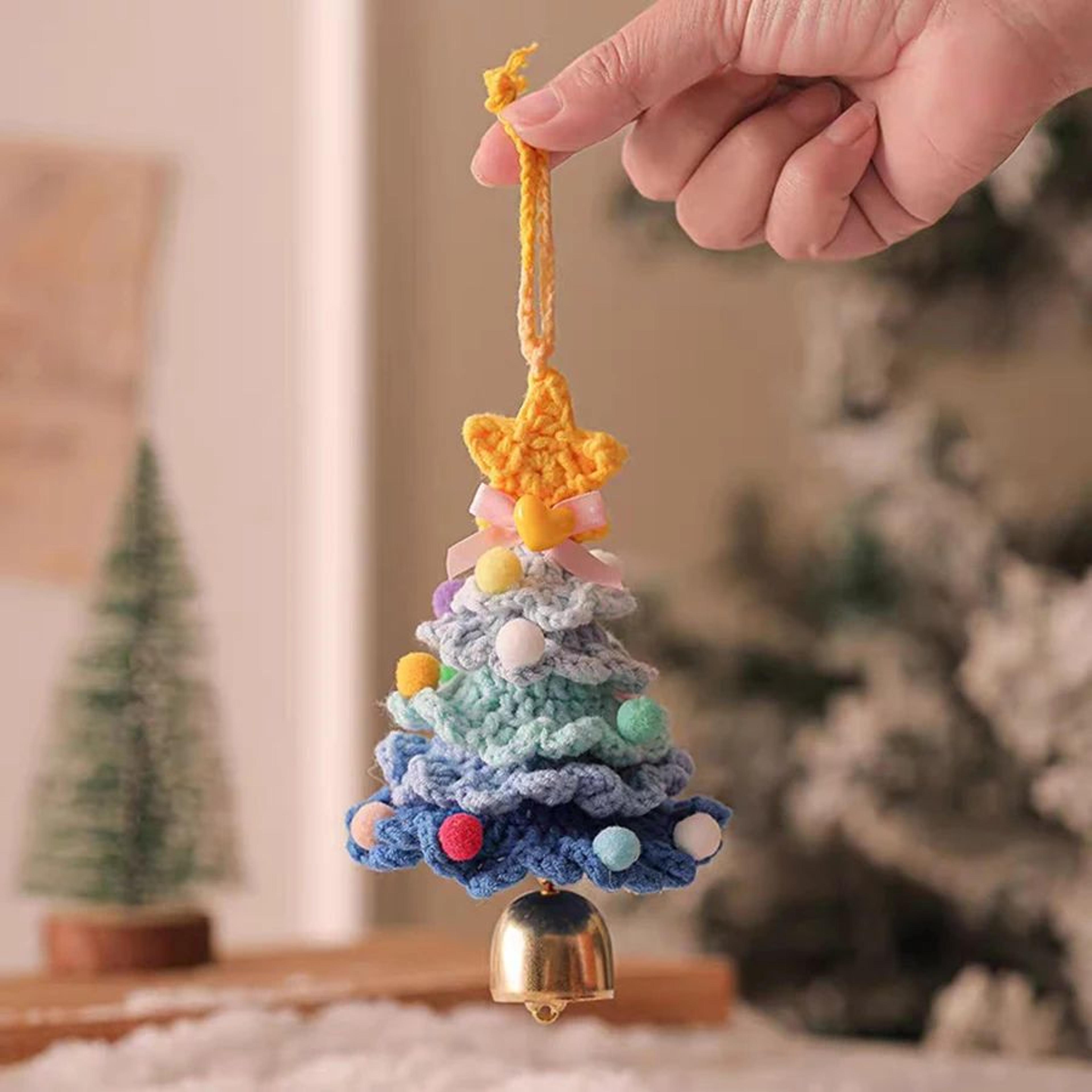 Knitted Christmas Tree Bell Ornament 6