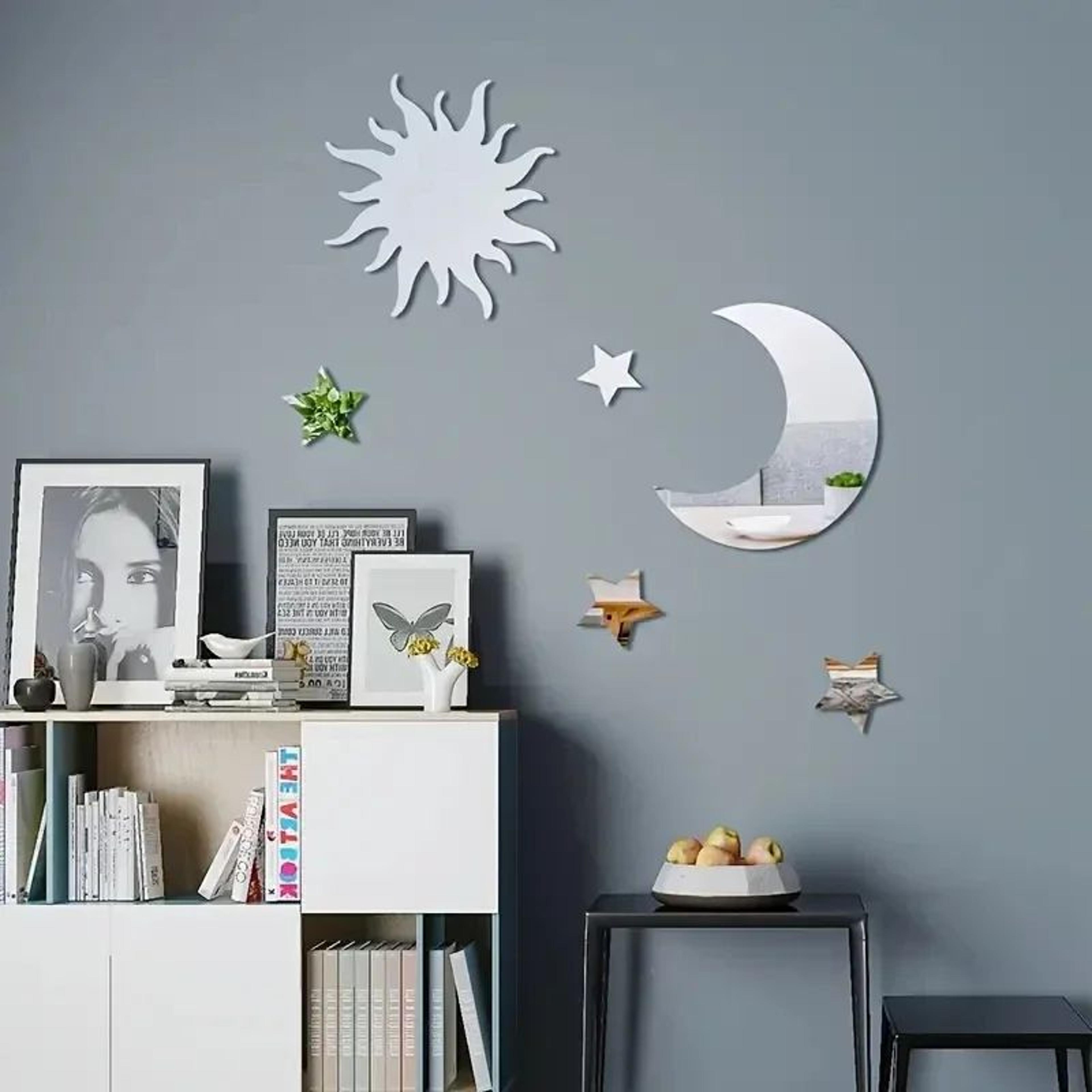 Star And Moon Mirror Wall Stickers 1