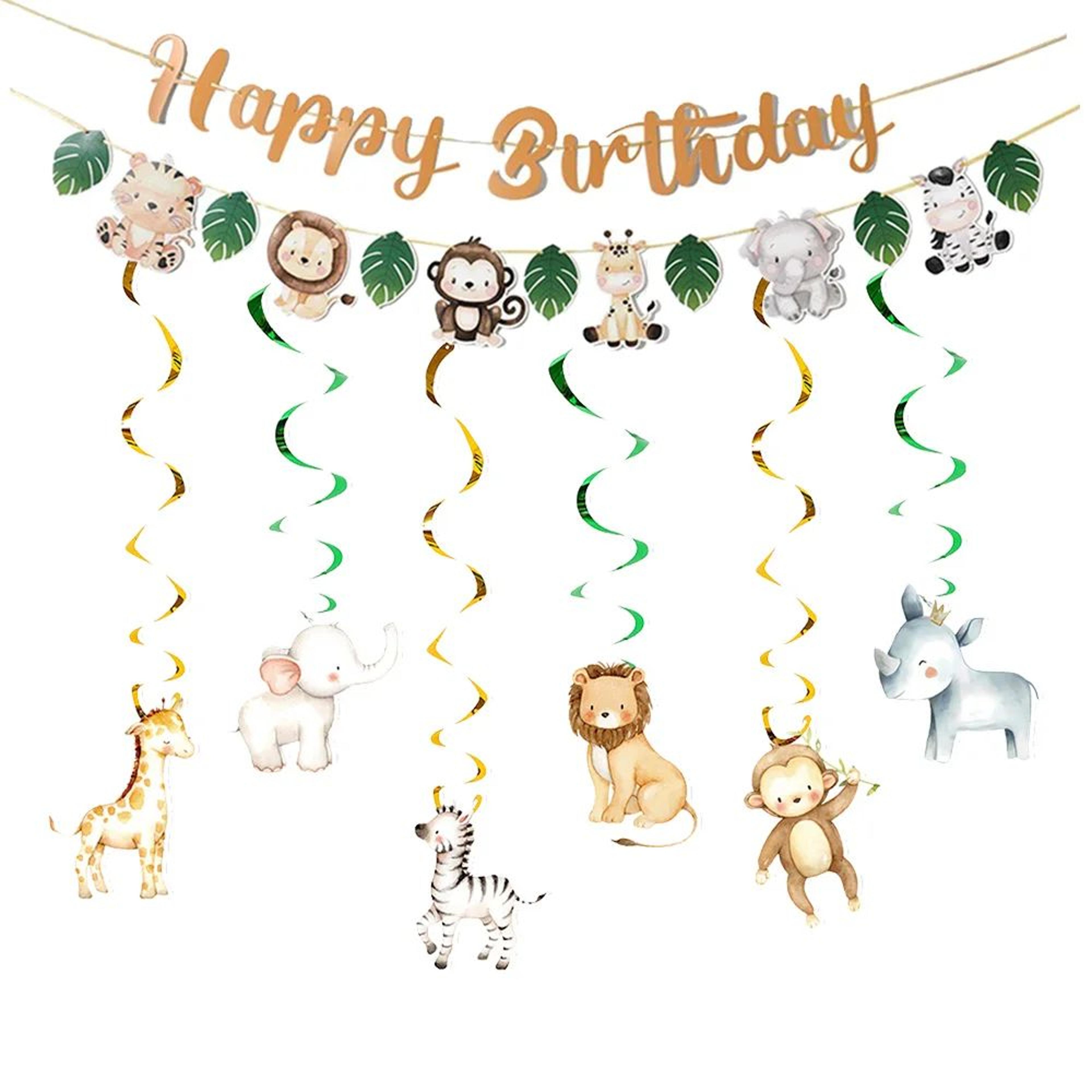 safari jungle animal birthday party decorations