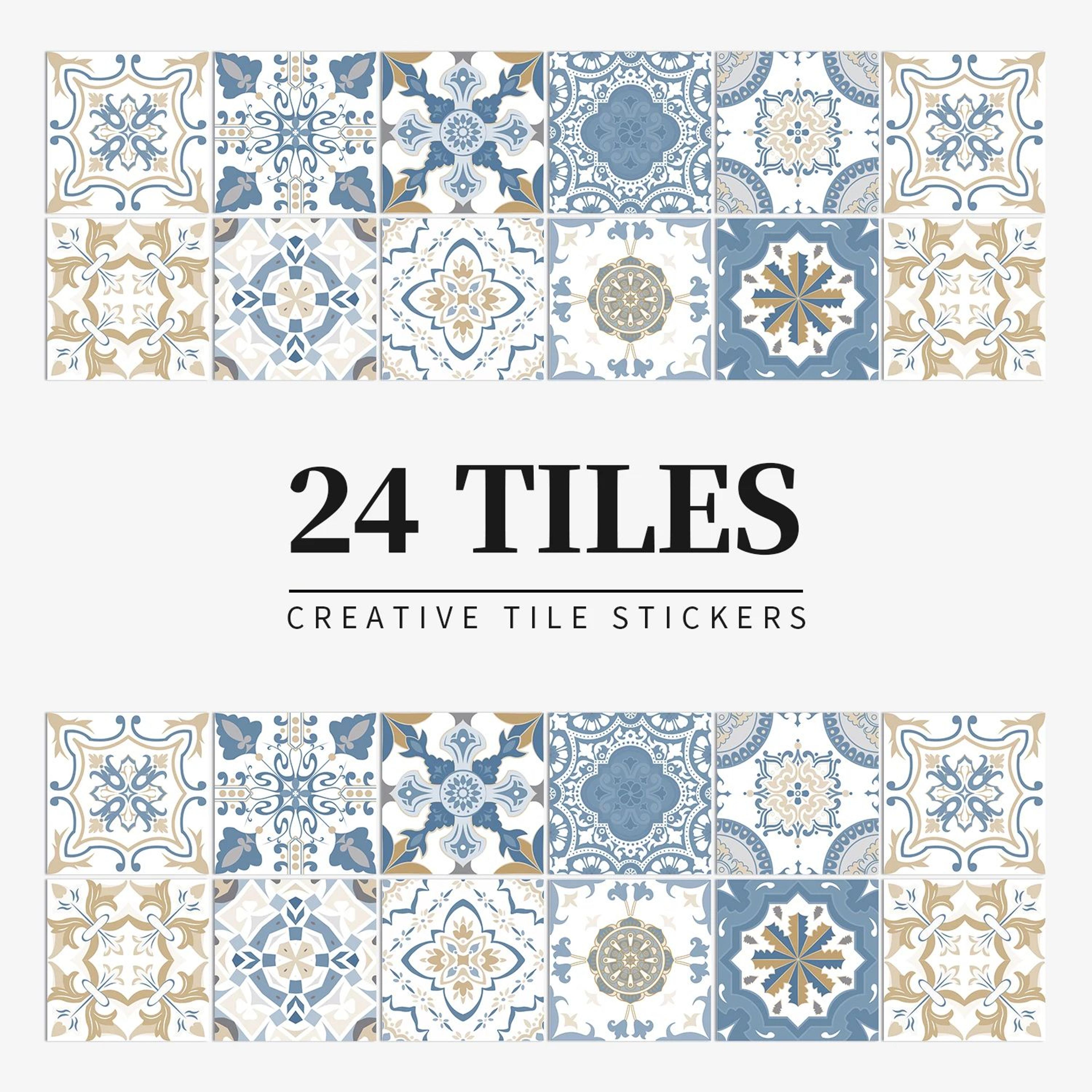 waterproof peel and stick tile stickers 24 pack
