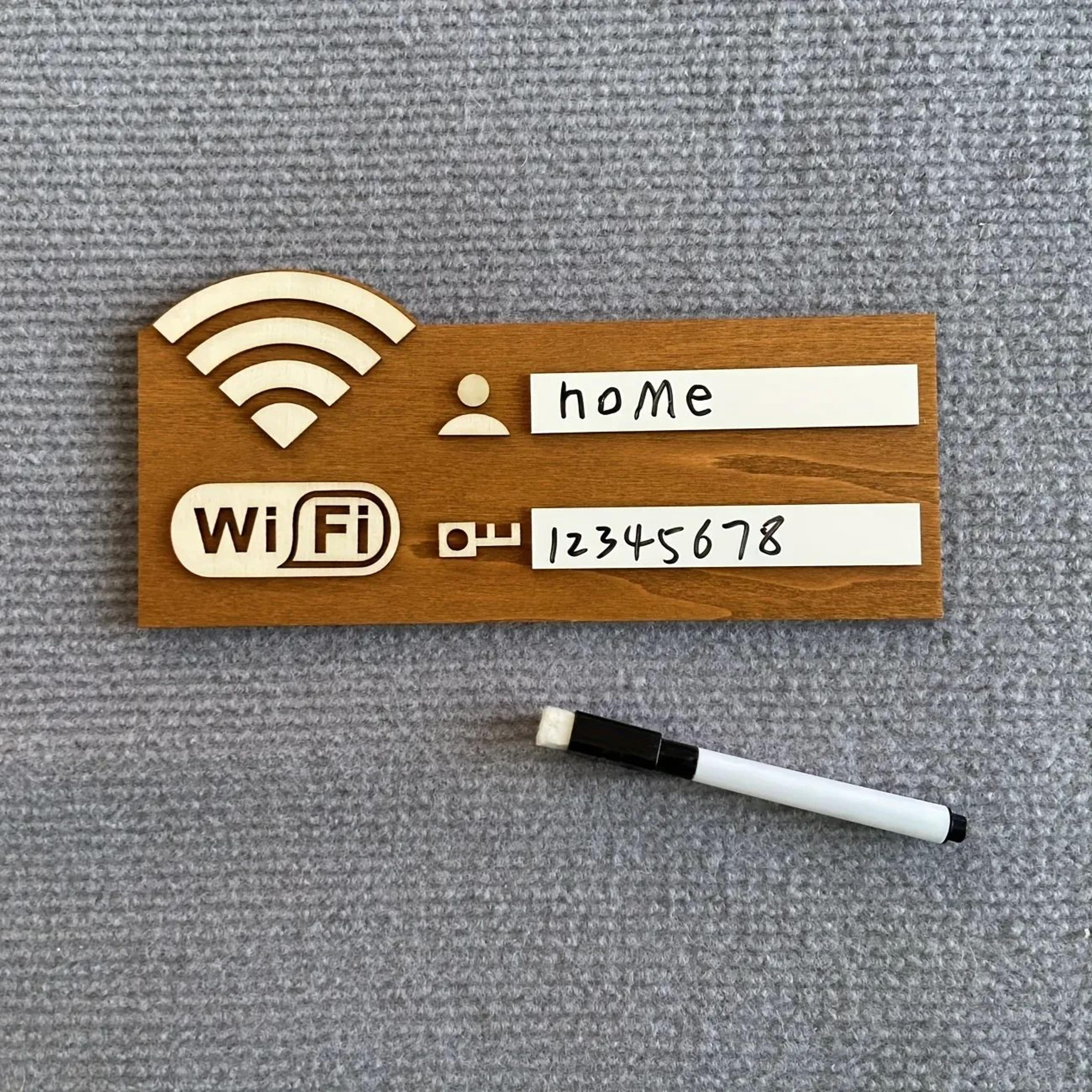 Rustic Wooden WiFi Password Sign 2