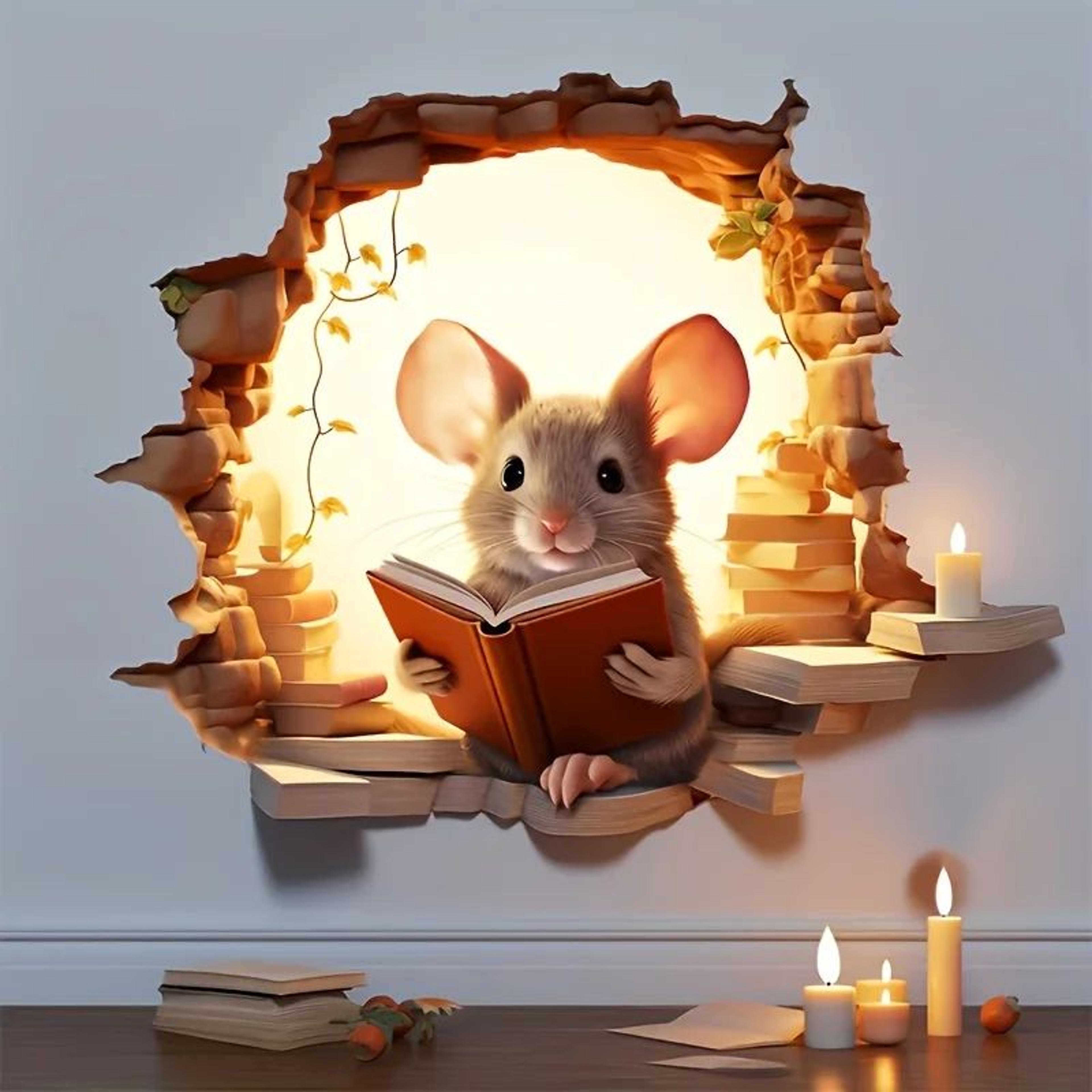 Reading Mouse 3D Wall Sticker 9