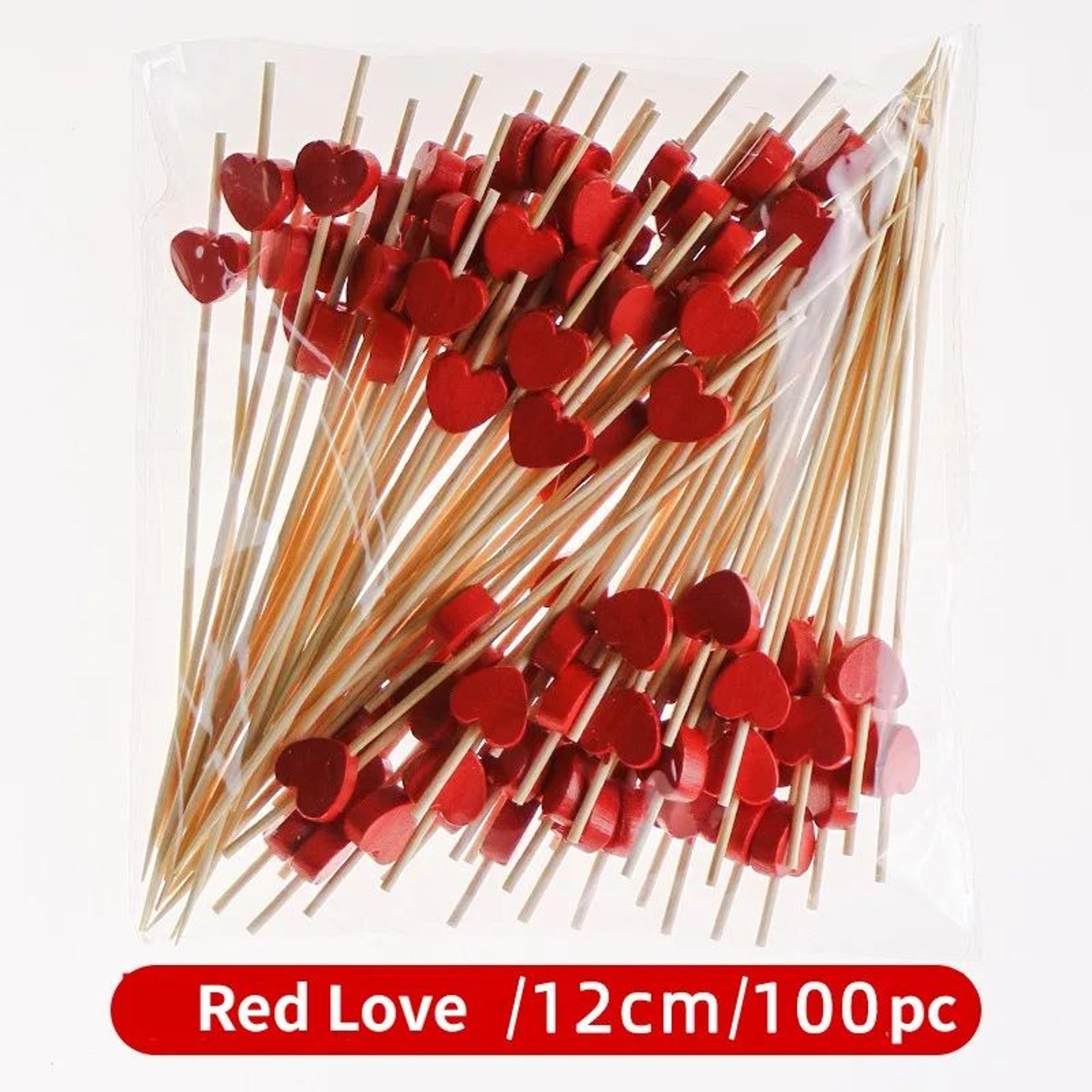 Red Heart Bamboo Party Food Picks 4