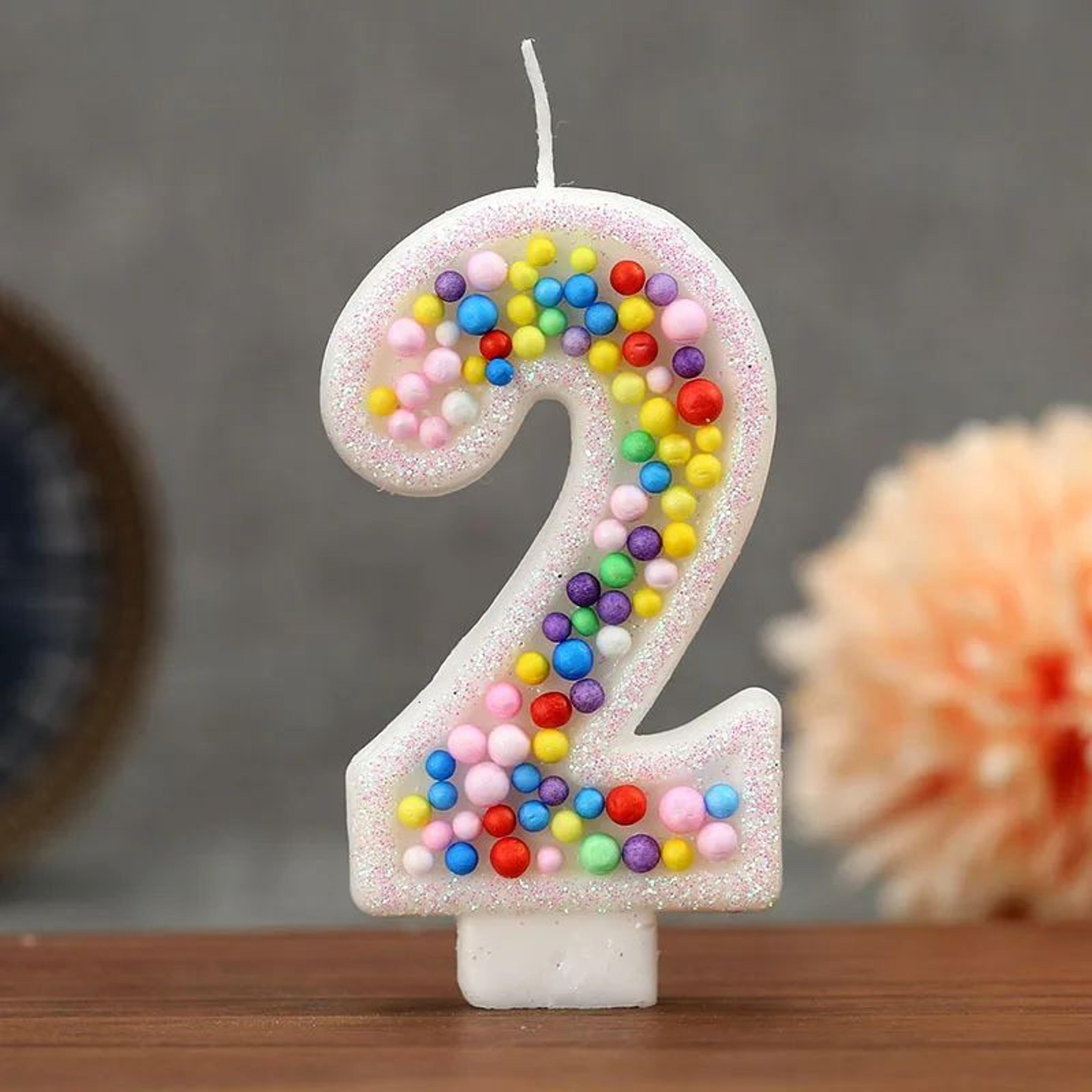Colorful Number Birthday Cake Candle 2