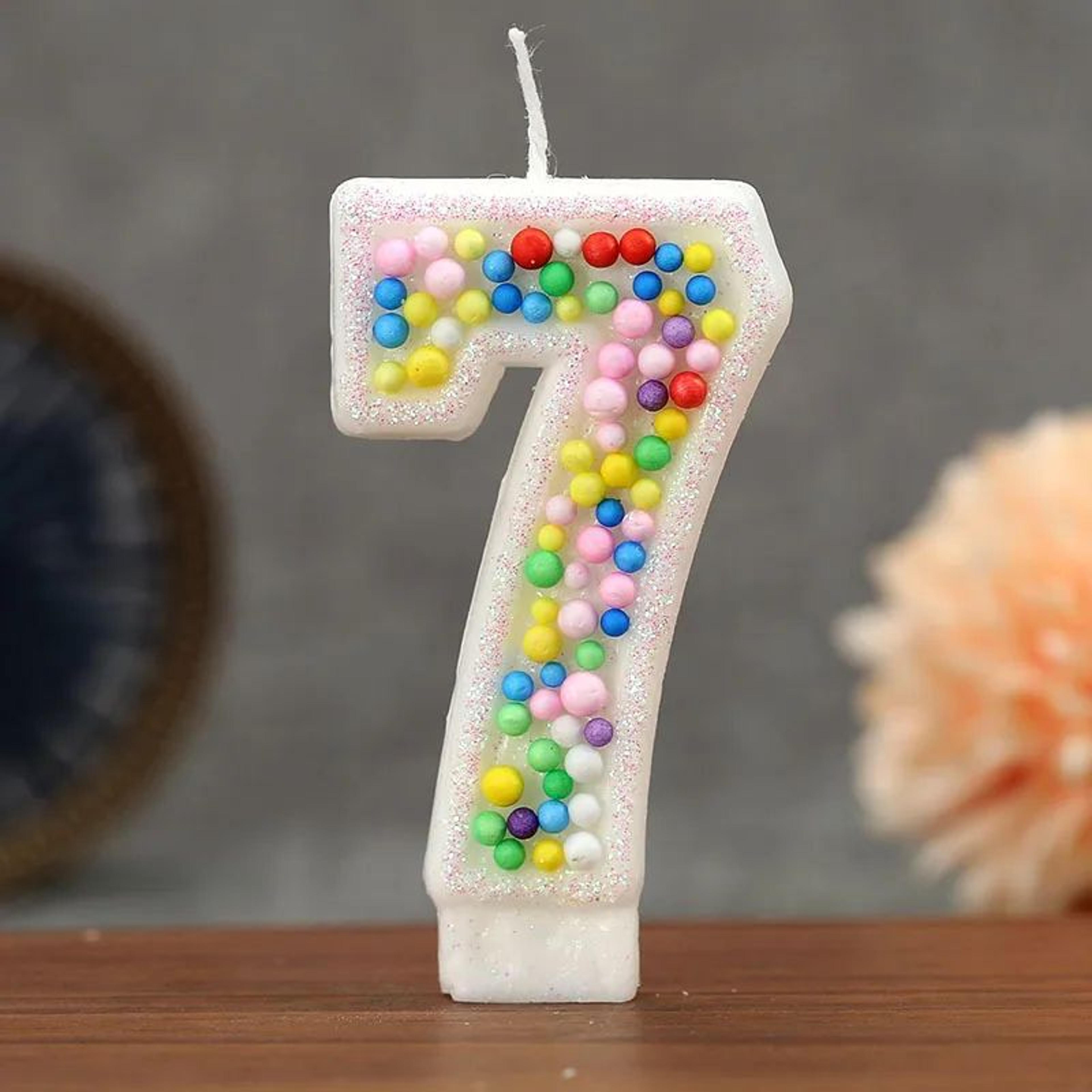 Colorful Number Birthday Cake Candle 7