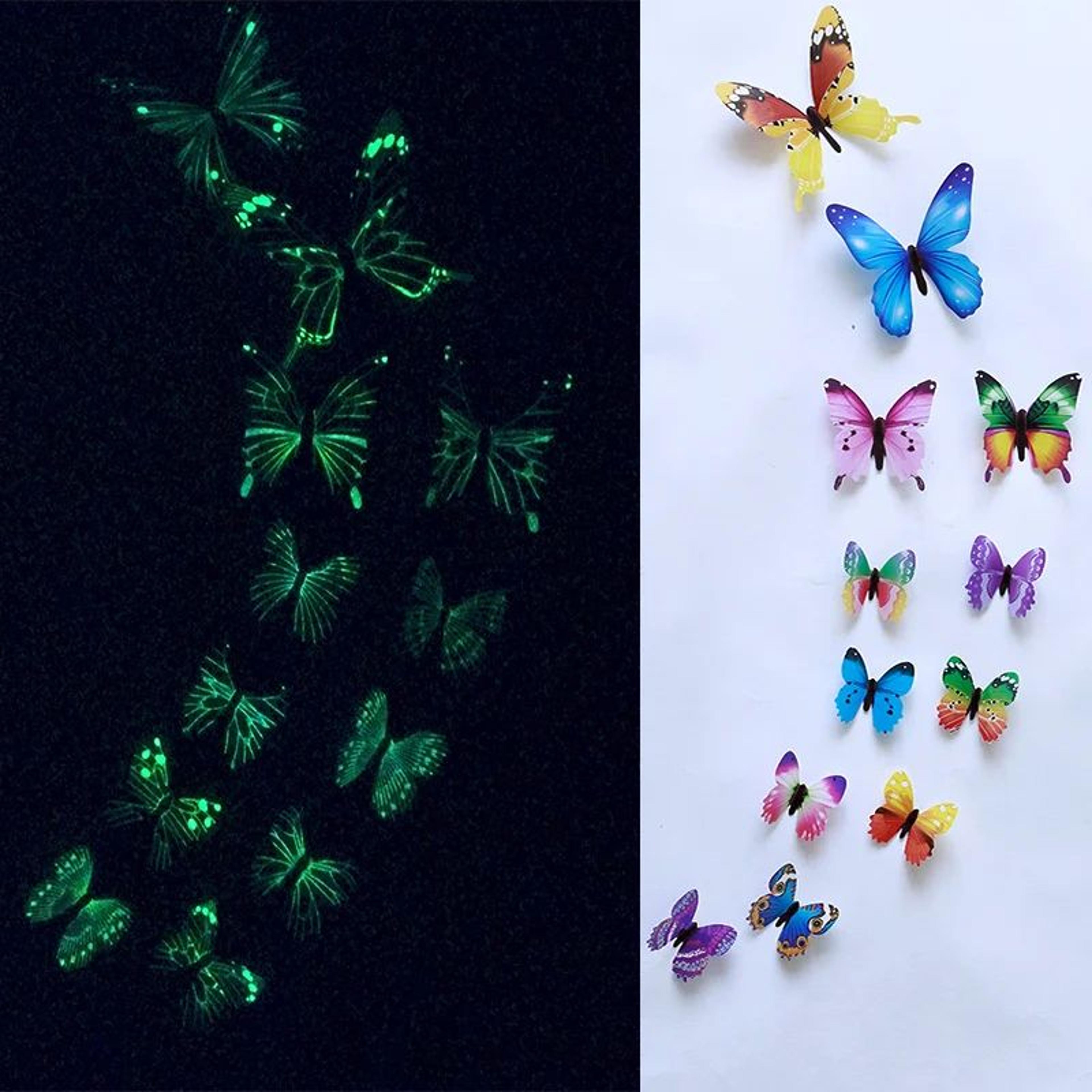 12 Piece Luminous 3D Butterfly Wall Stickers 2