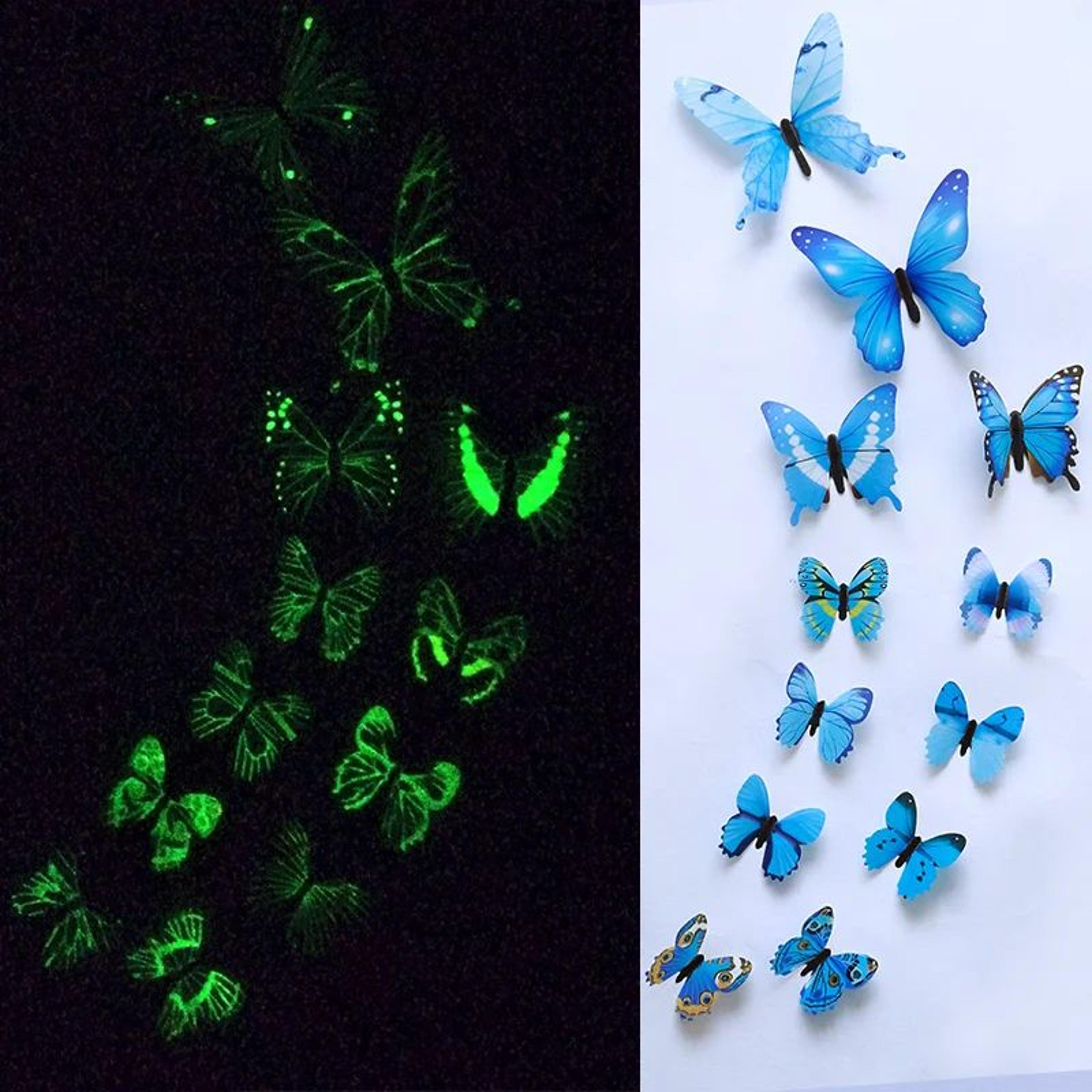 12 Piece Luminous 3D Butterfly Wall Stickers 5