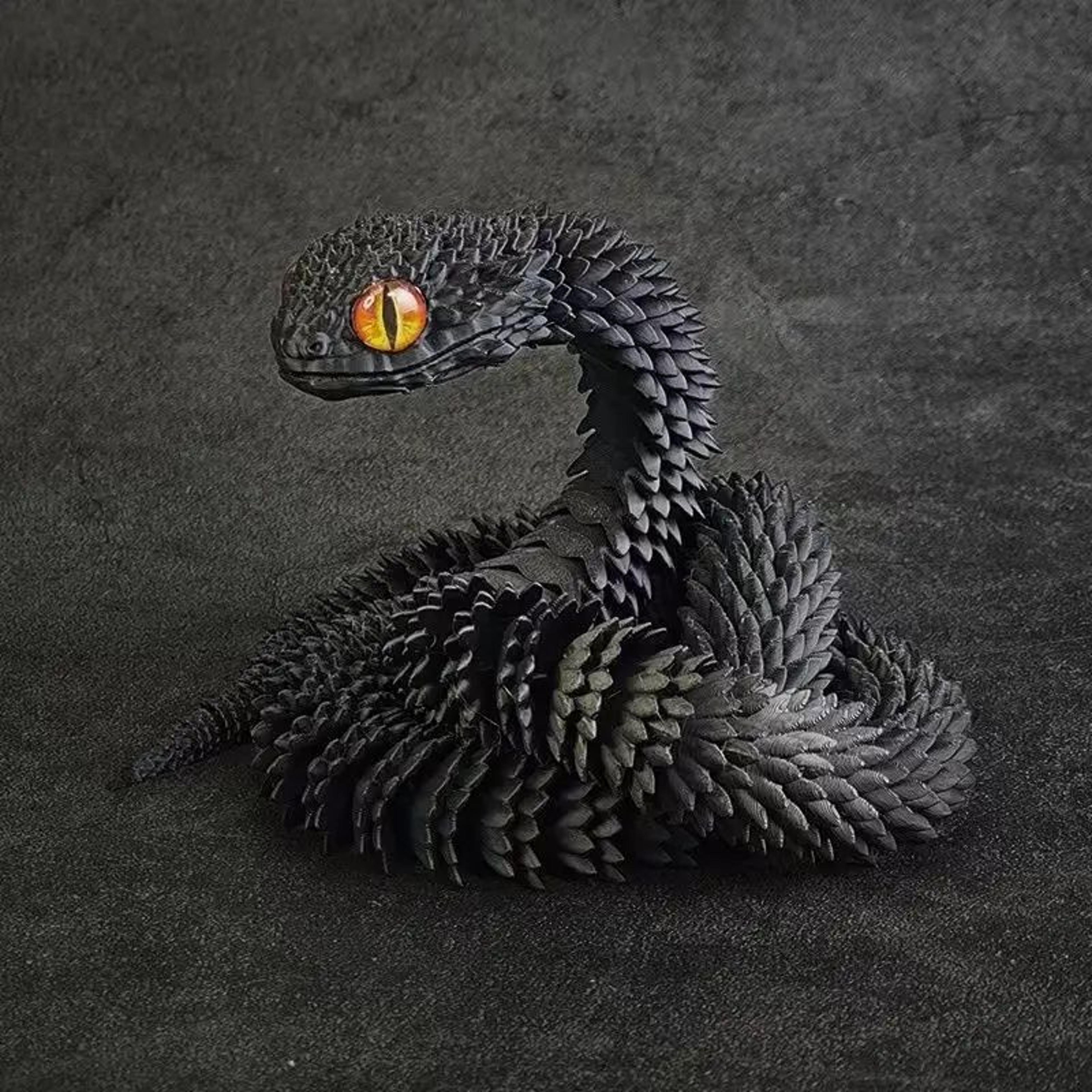 3D Printed Articulated Snake Figure 4