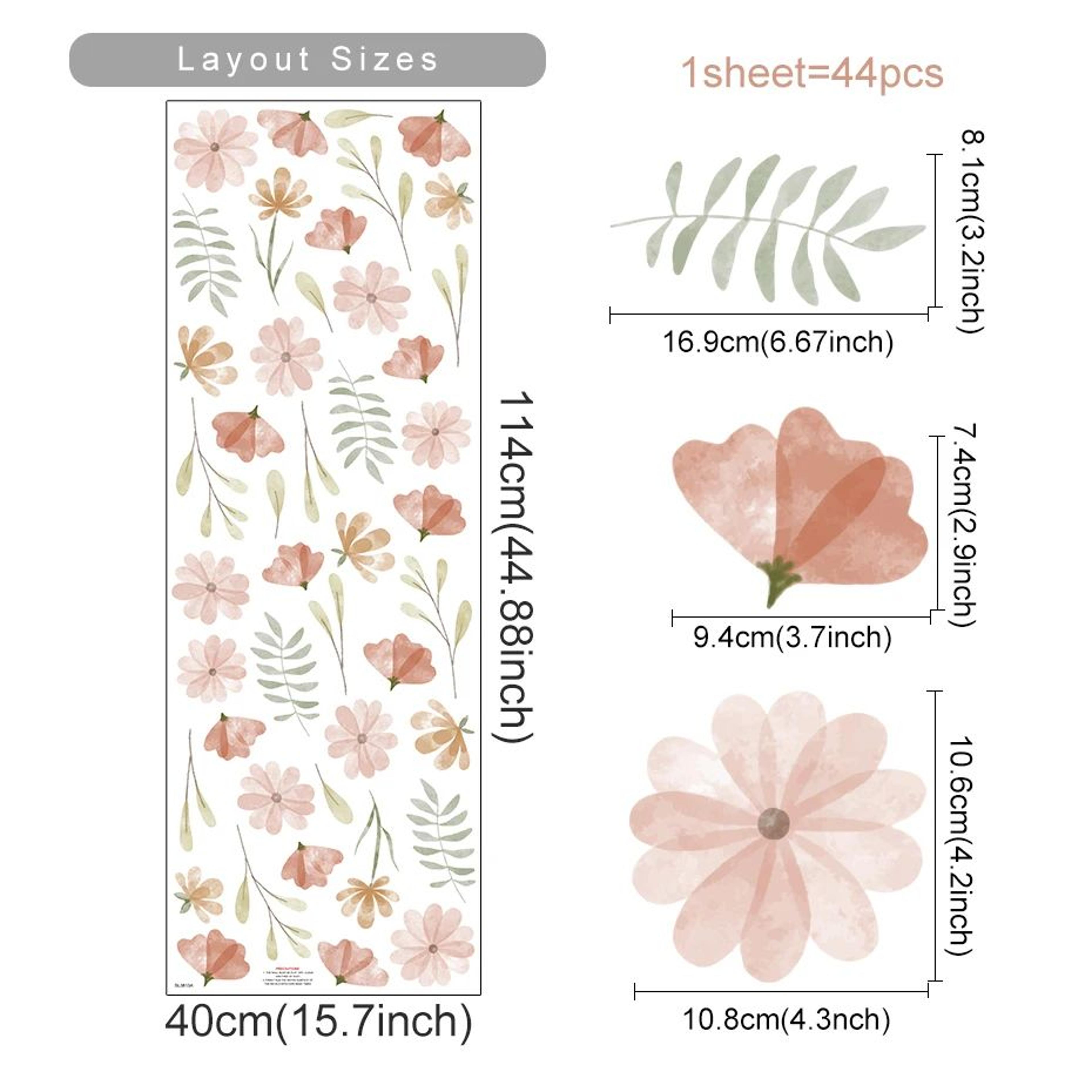 Boho Watercolor Floral Wall Decals 11