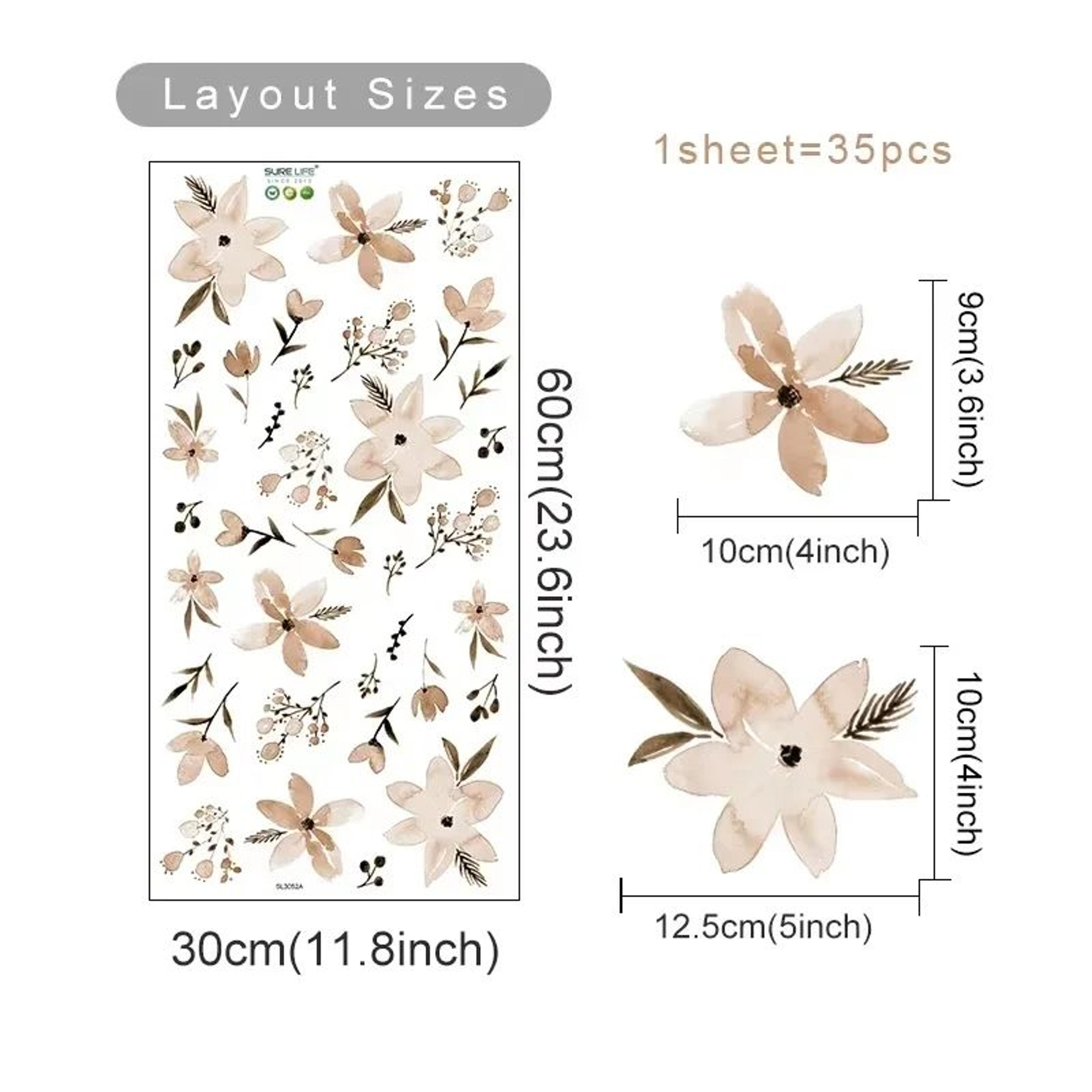 Boho Watercolor Floral Wall Decals 7