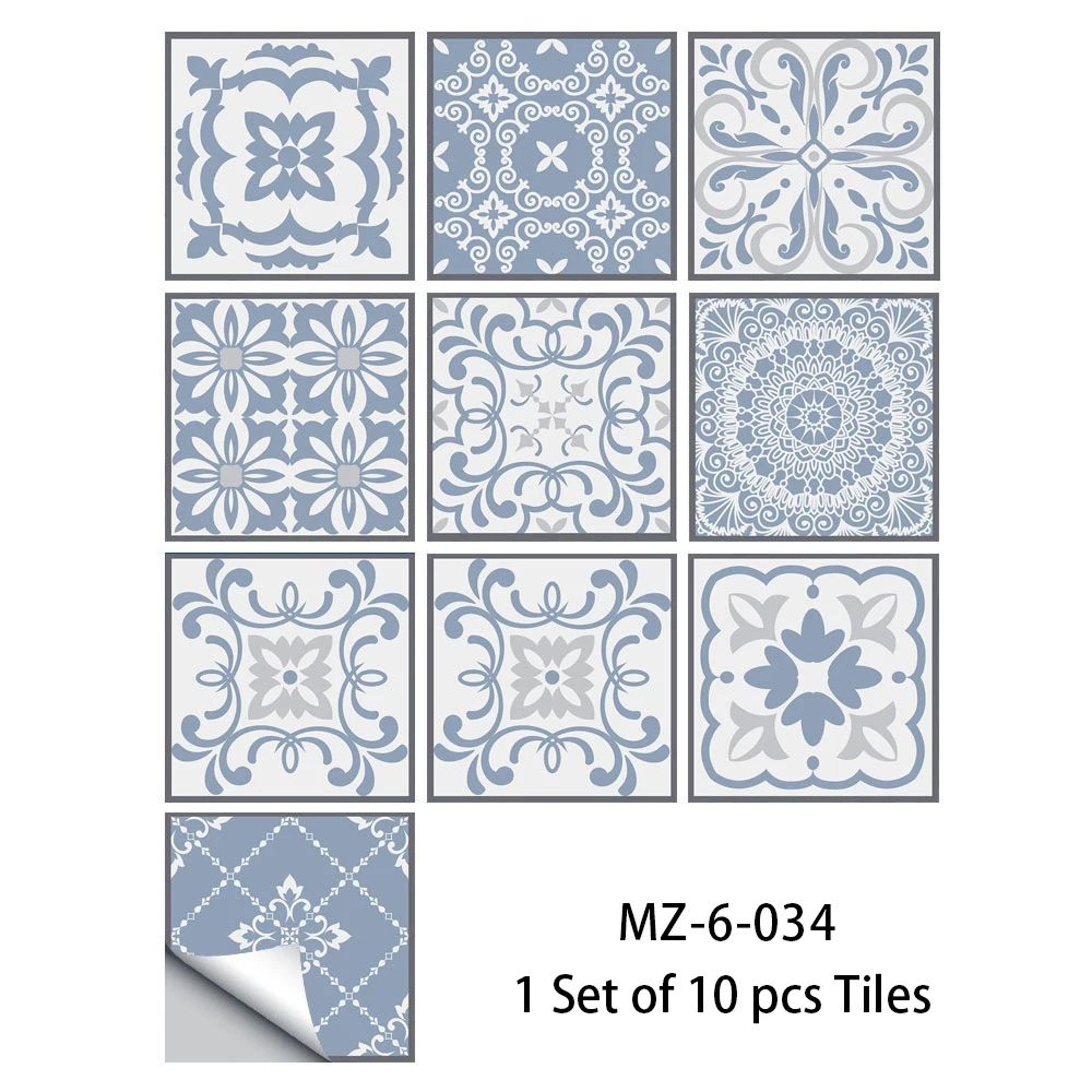 Blue Gray Peel And Stick Tile Stickers 11