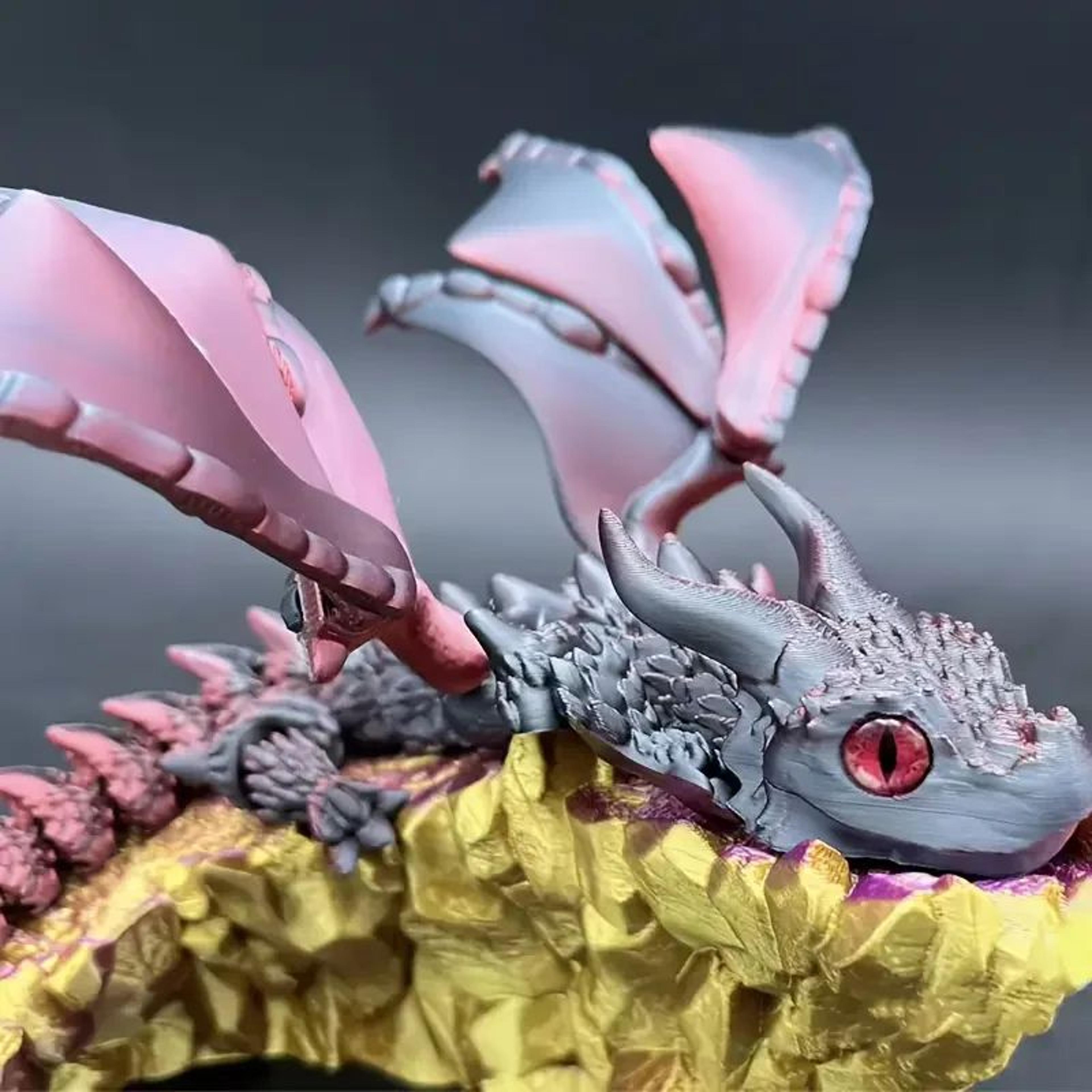 3D Printed Winged Dragon Figurine 3