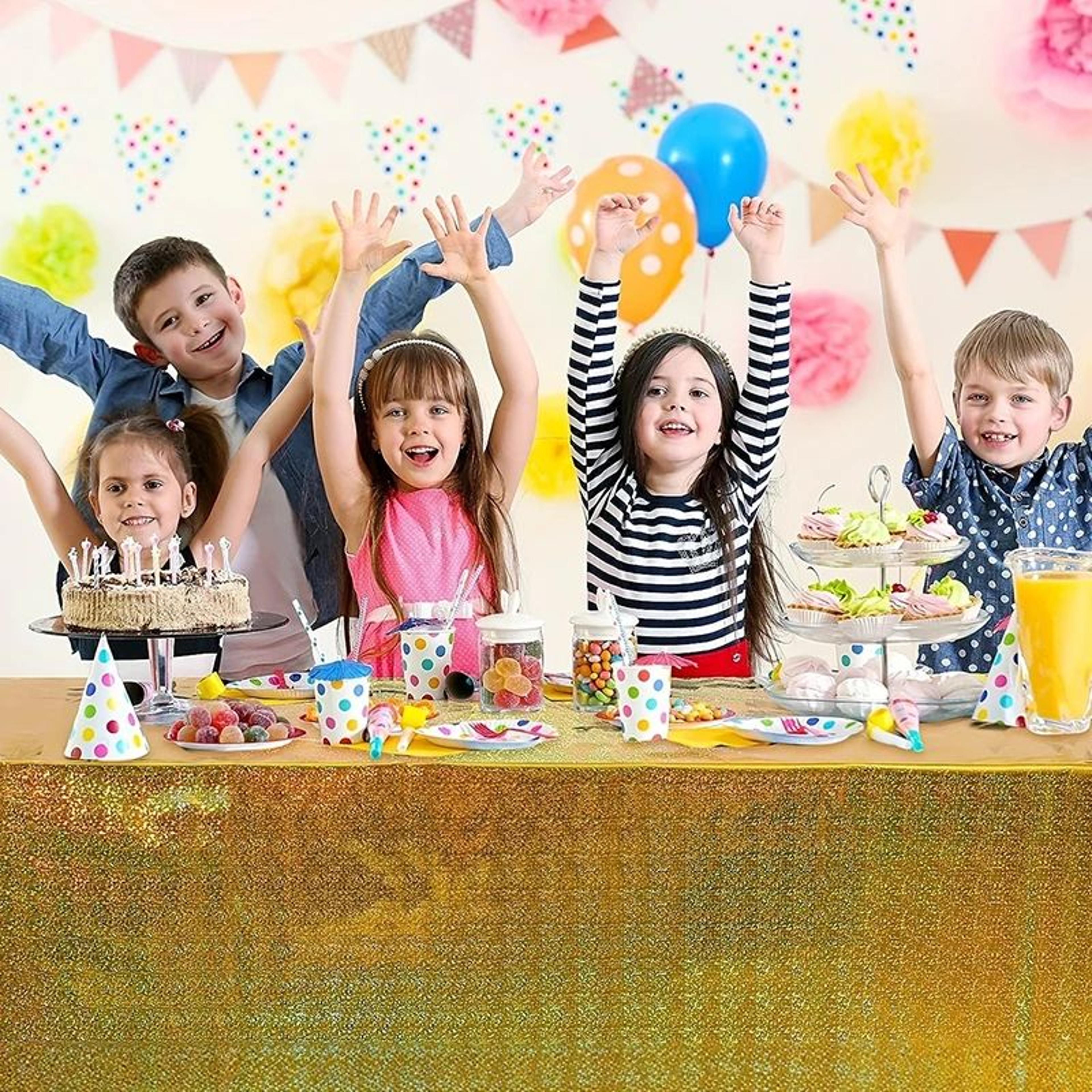 Glitter Metallic Party Tablecloth 1