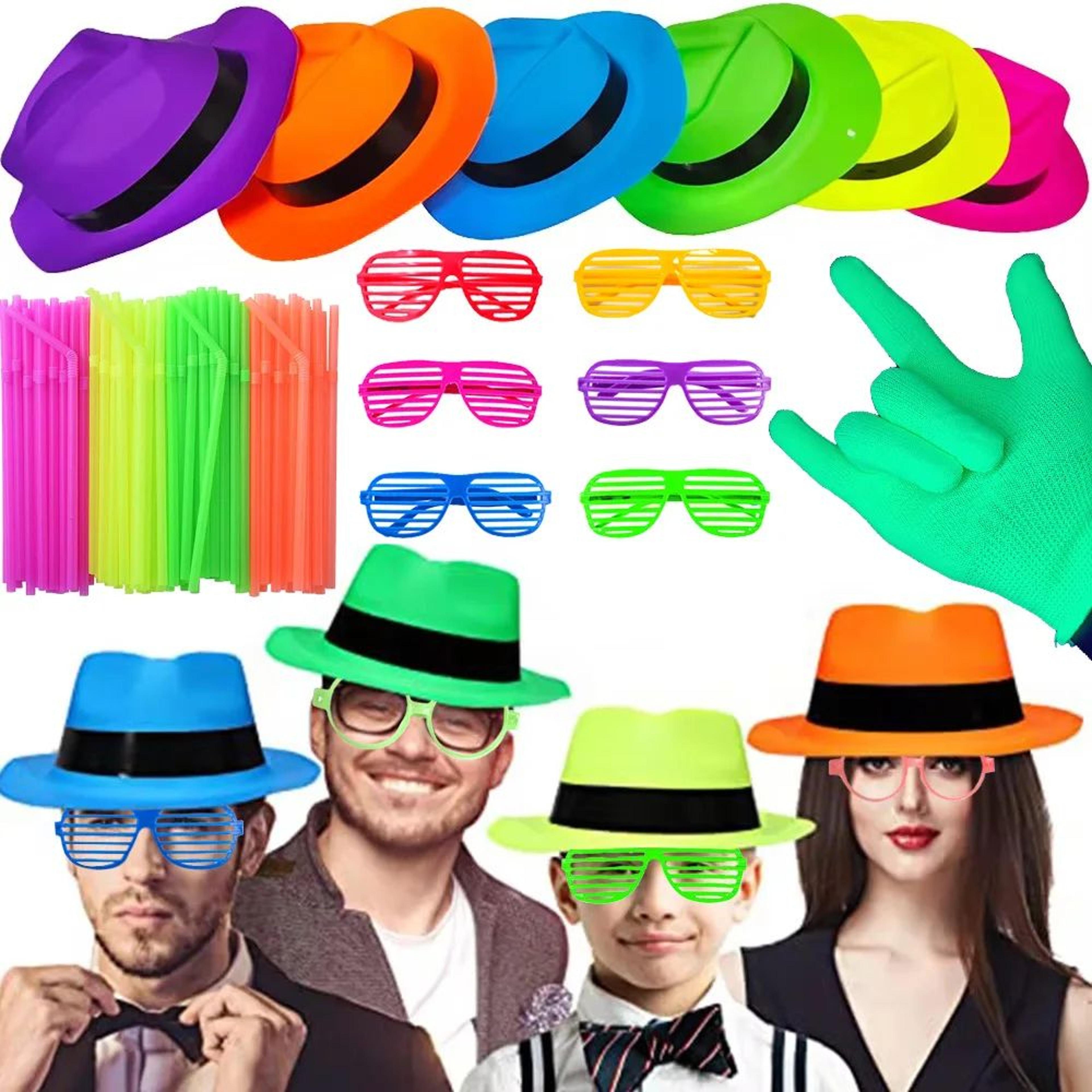 neon uv glow party hats