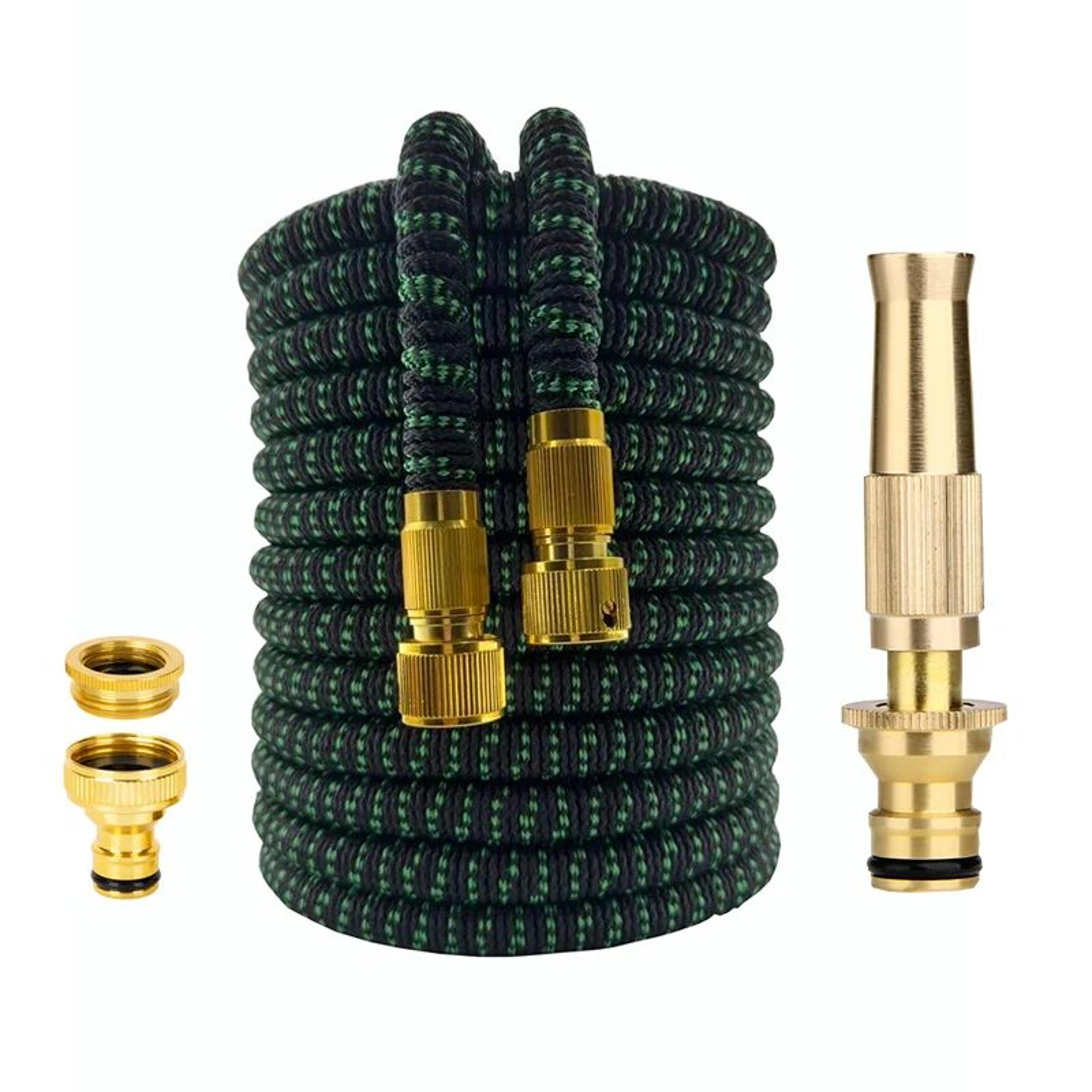 expandable garden hose with adjustable water gun