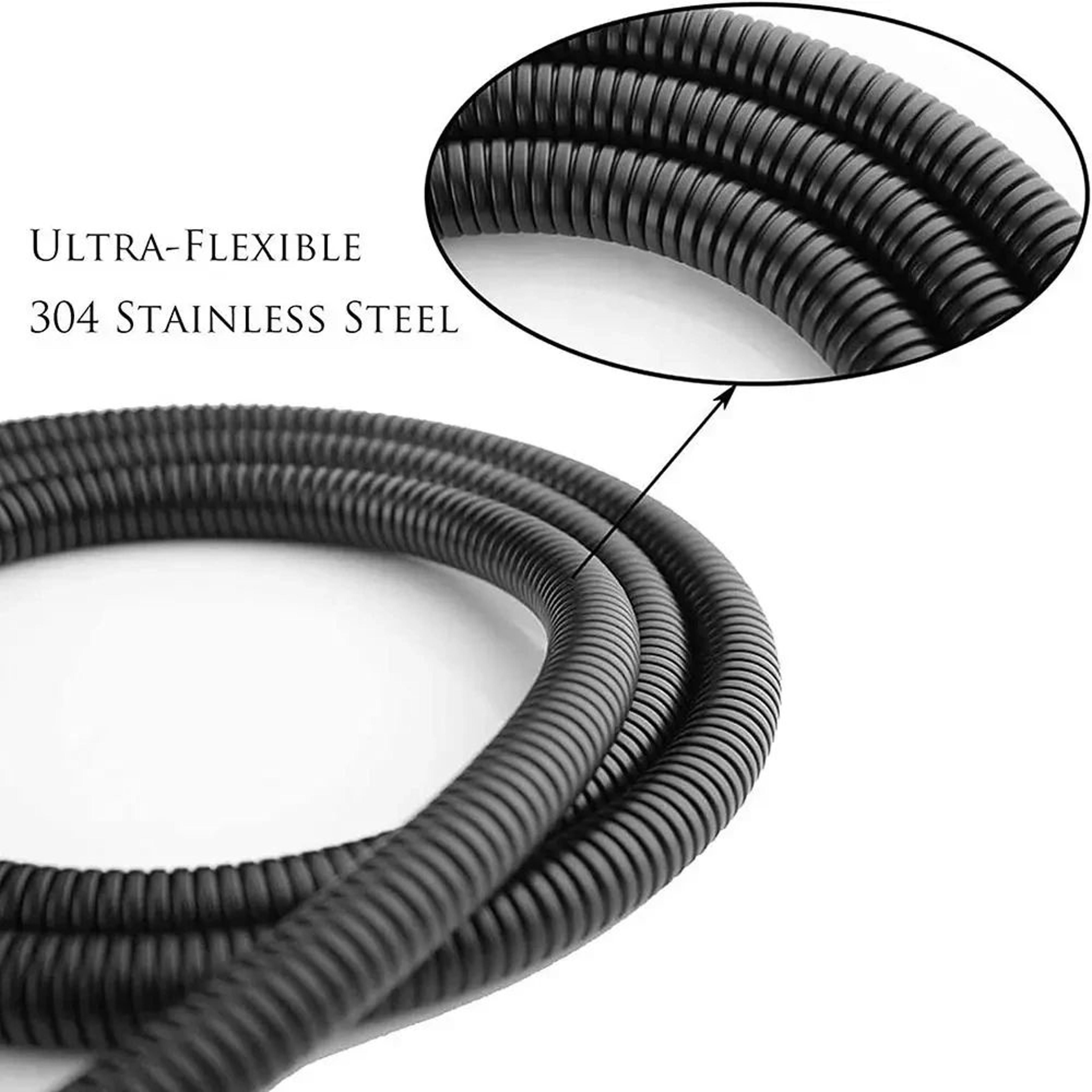 White Stainless Steel Flexible Shower Hose 3