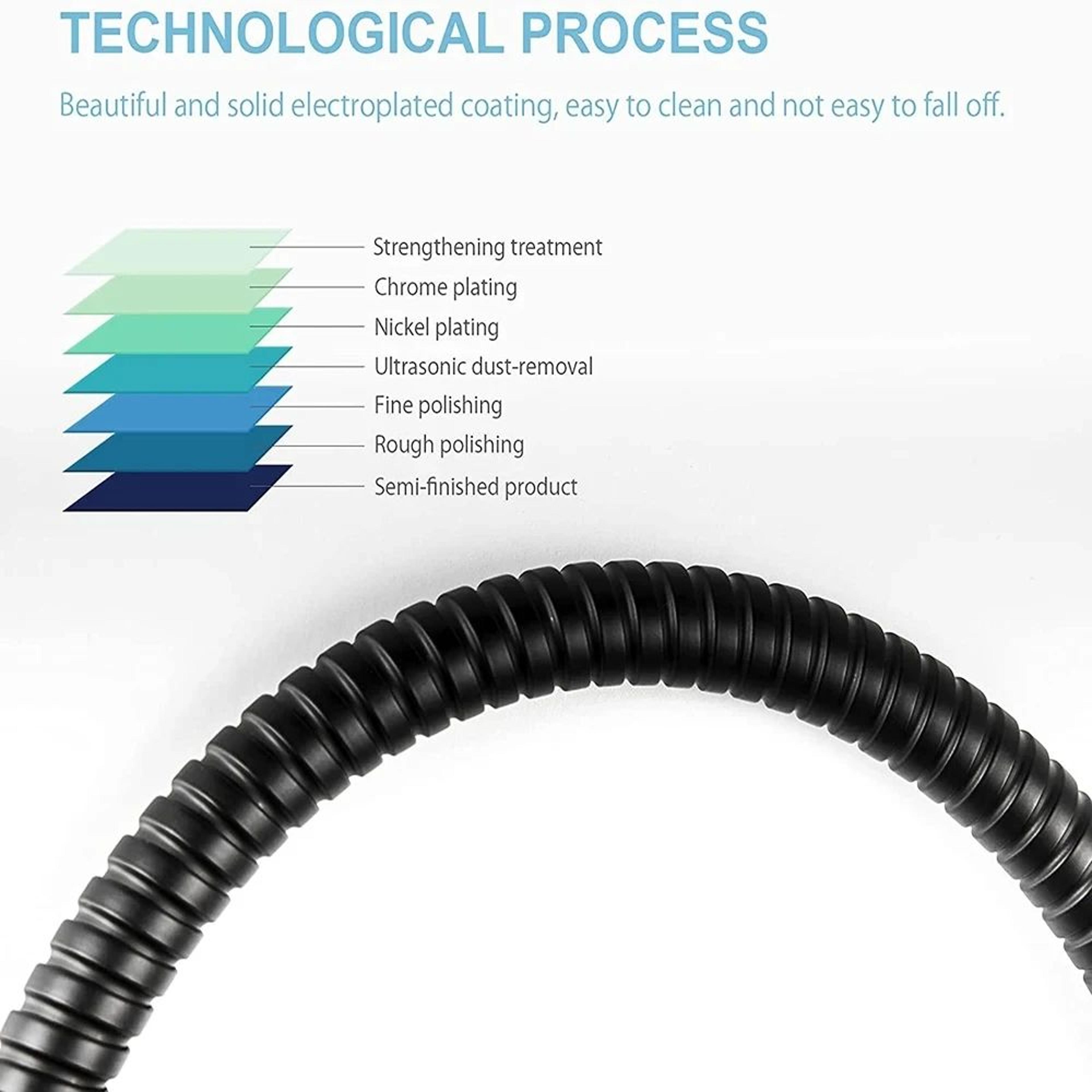 White Stainless Steel Flexible Shower Hose 4