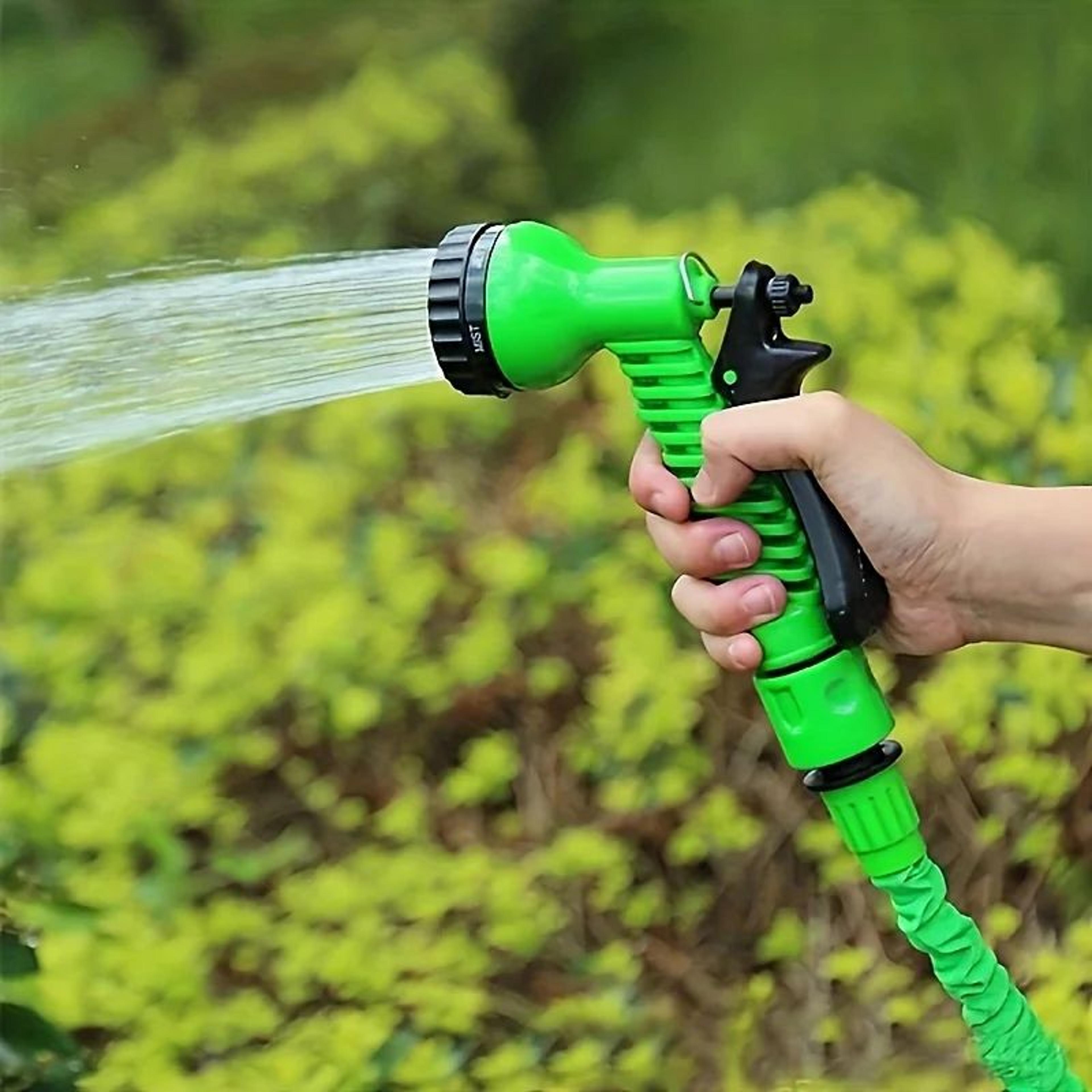 Coiled Garden Hose With 7 Function Nozzle 0