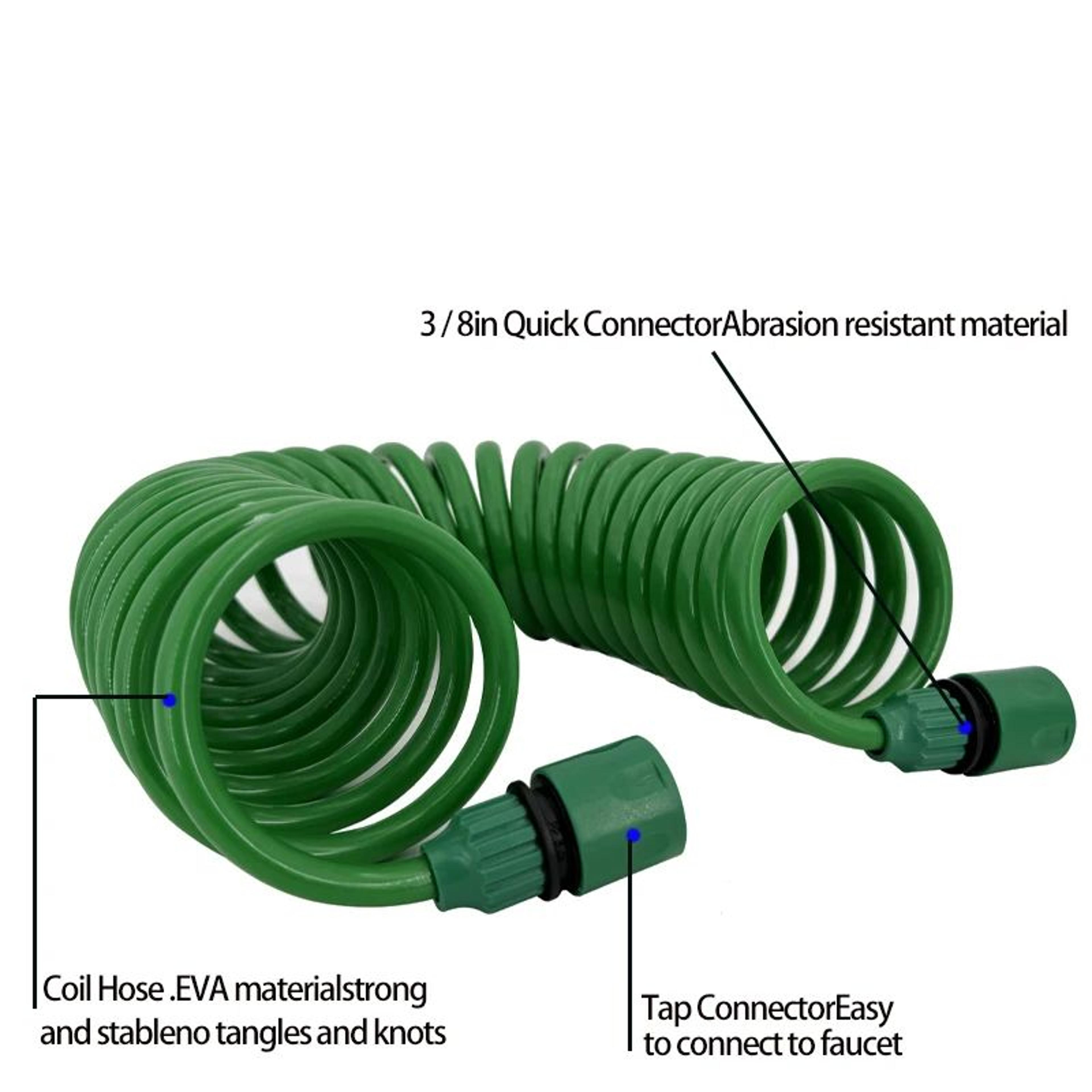 Coiled Garden Hose With 7 Function Nozzle 5