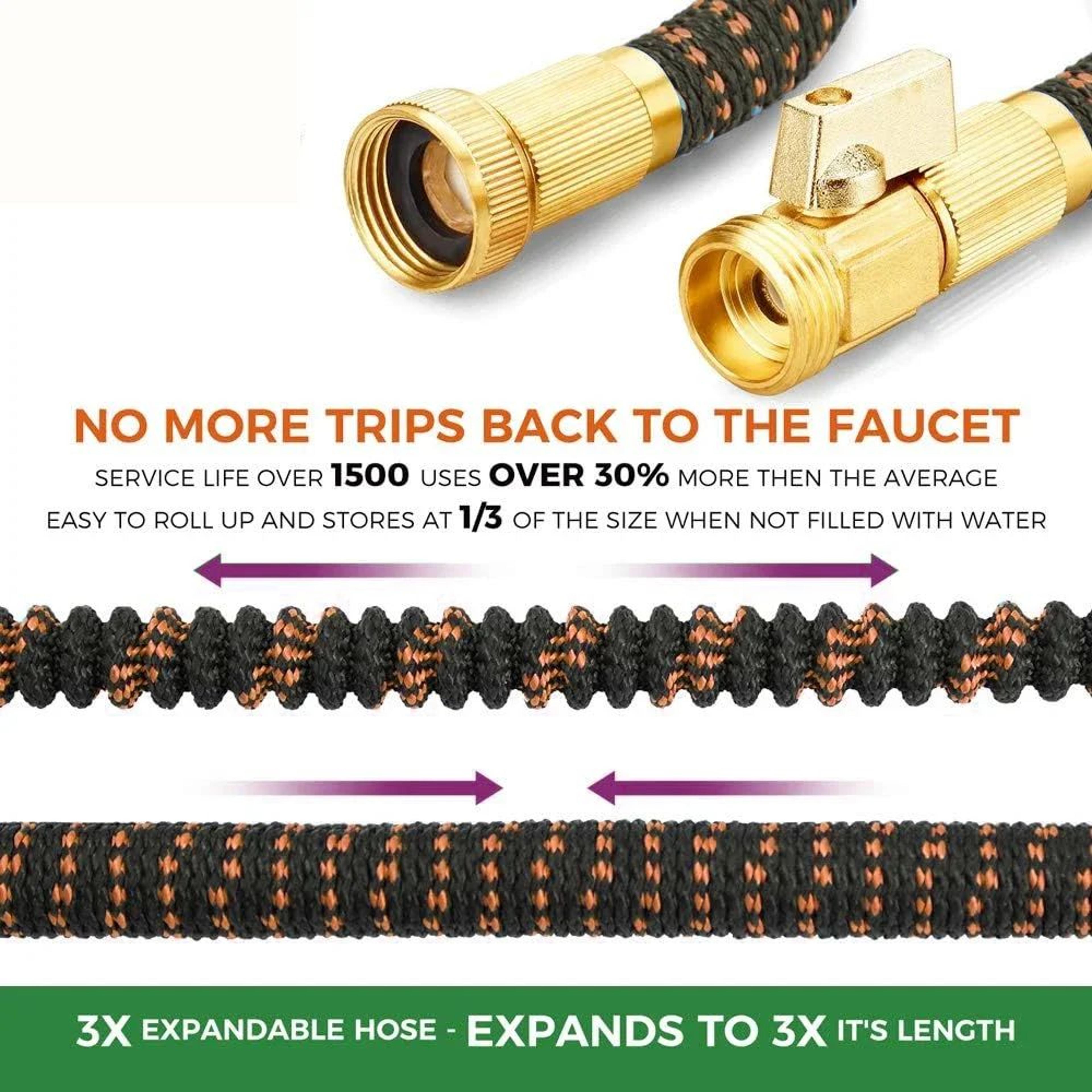 Portable Retractable Garden Hose With Adjustable Nozzle 1