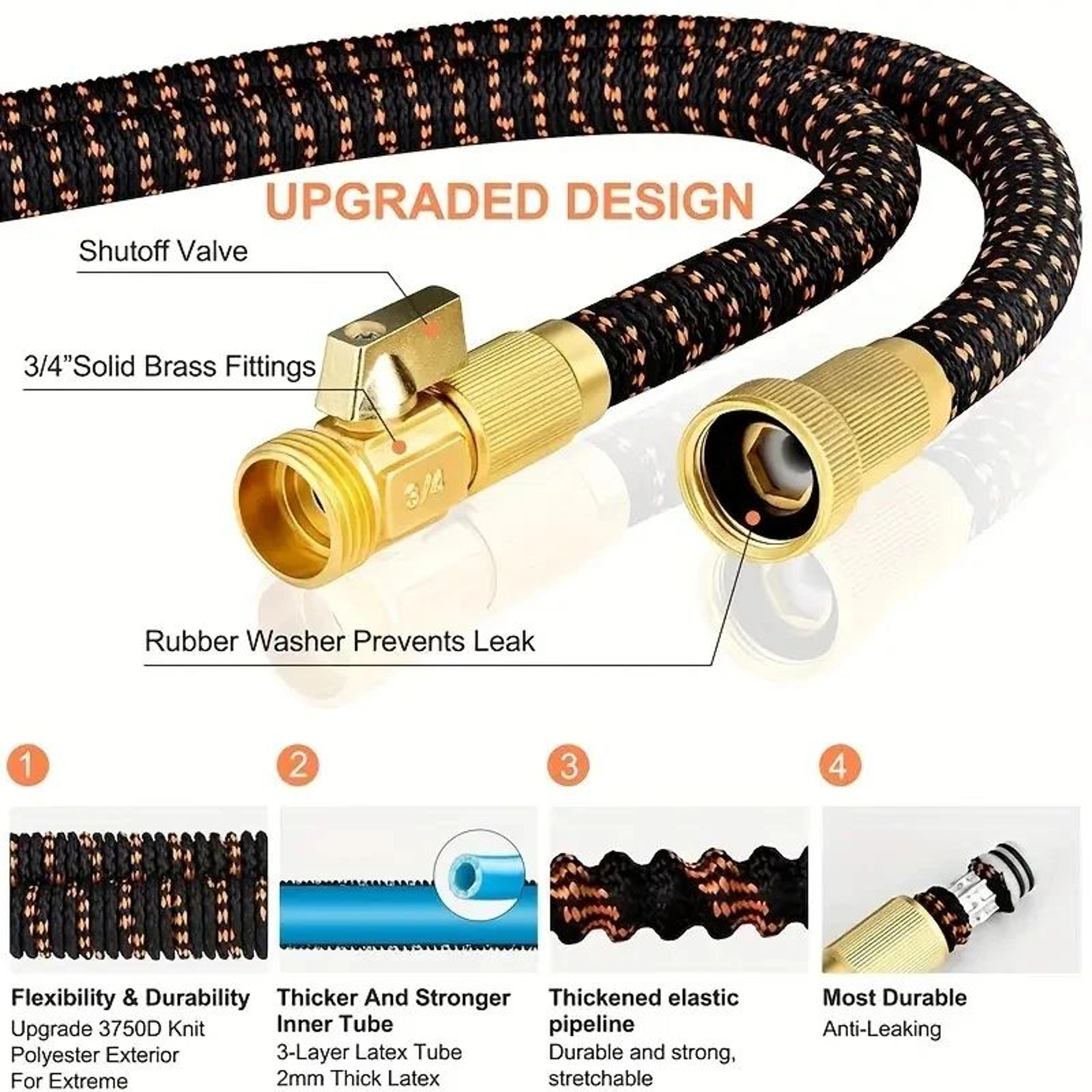 Portable Retractable Garden Hose With Adjustable Nozzle 3
