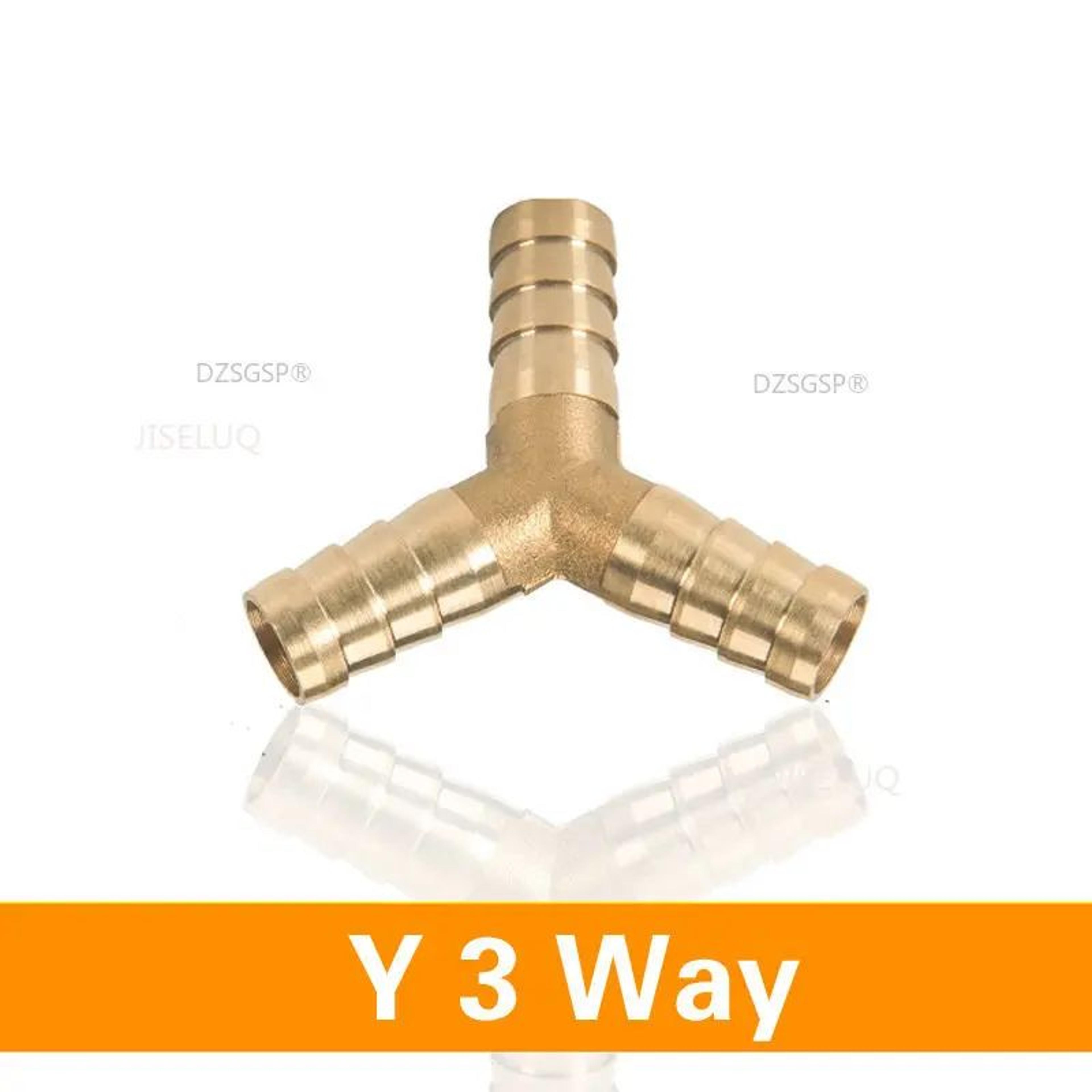 Three Way Brass Hose Barb Connector 10