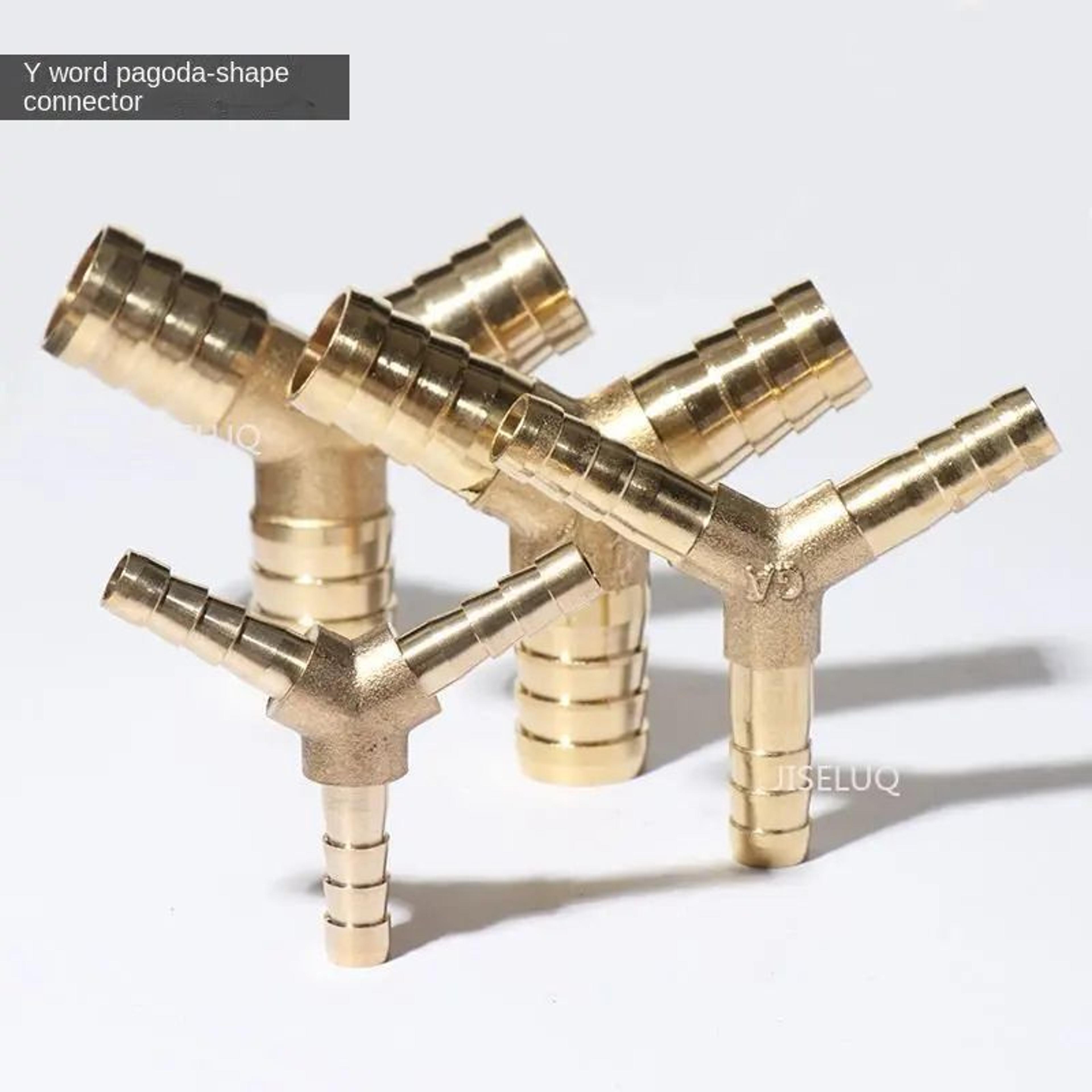 Three Way Brass Hose Barb Connector 4