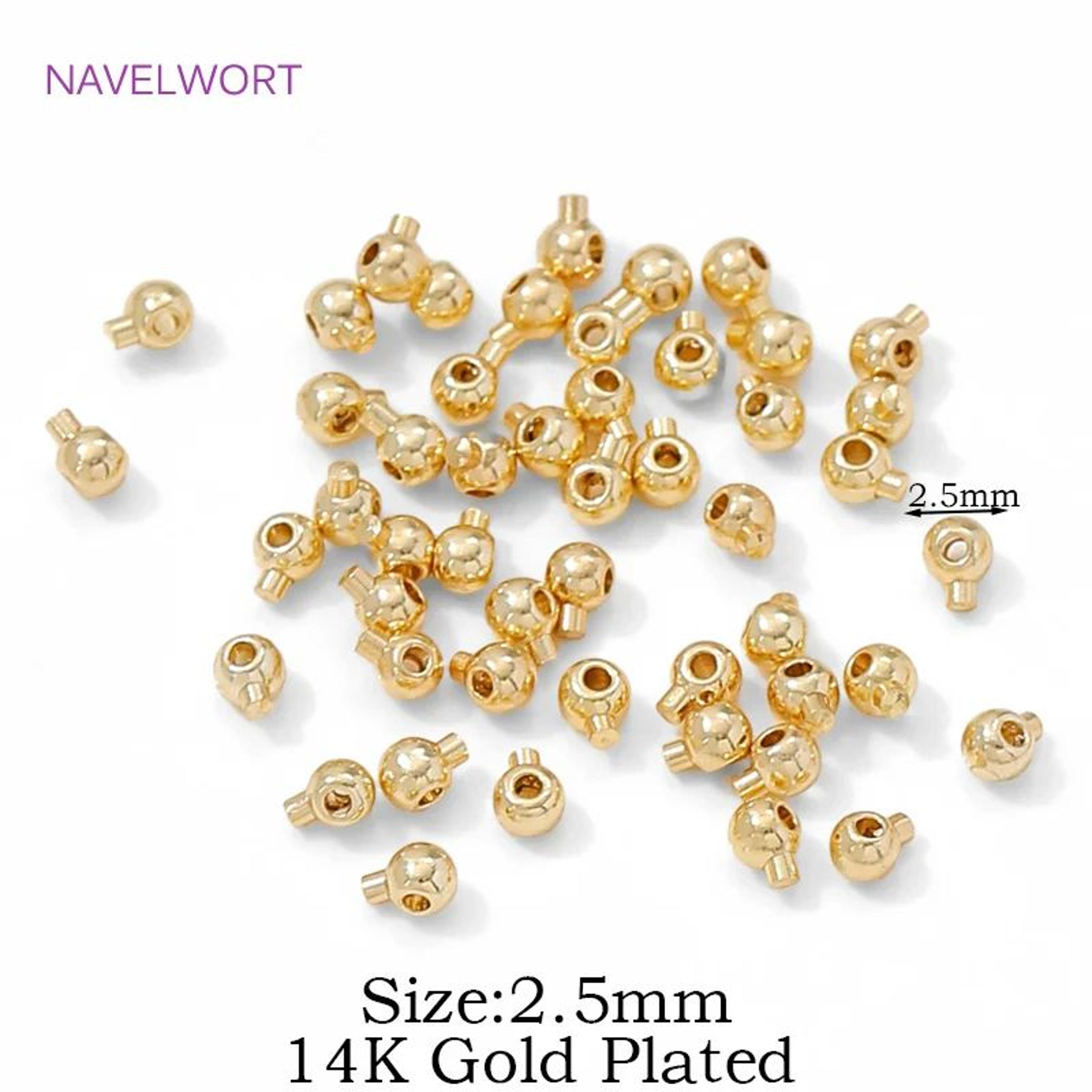 18K Gold Plated Brass Crimp Beads 6