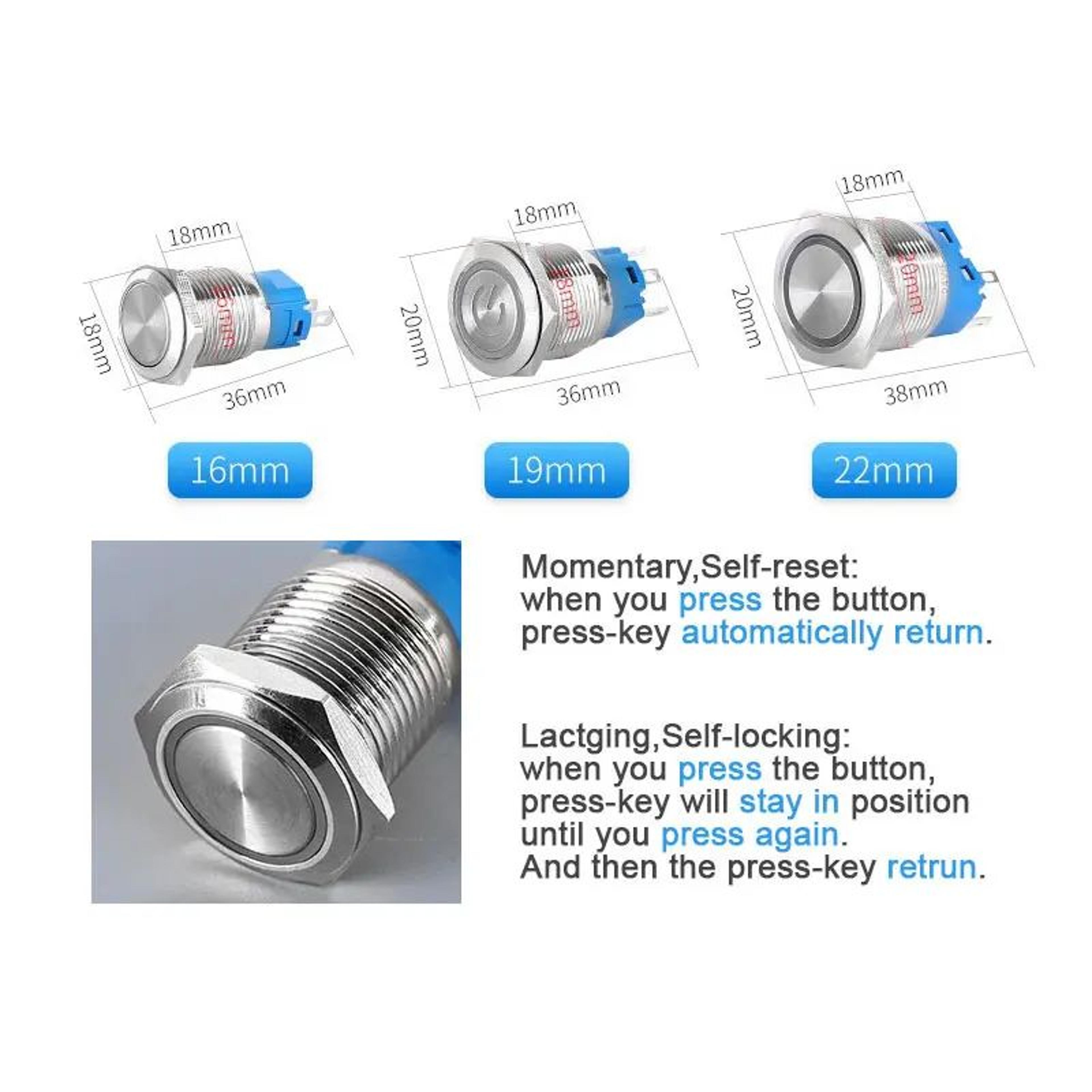 Waterproof Metal LED Push Button Switch 4