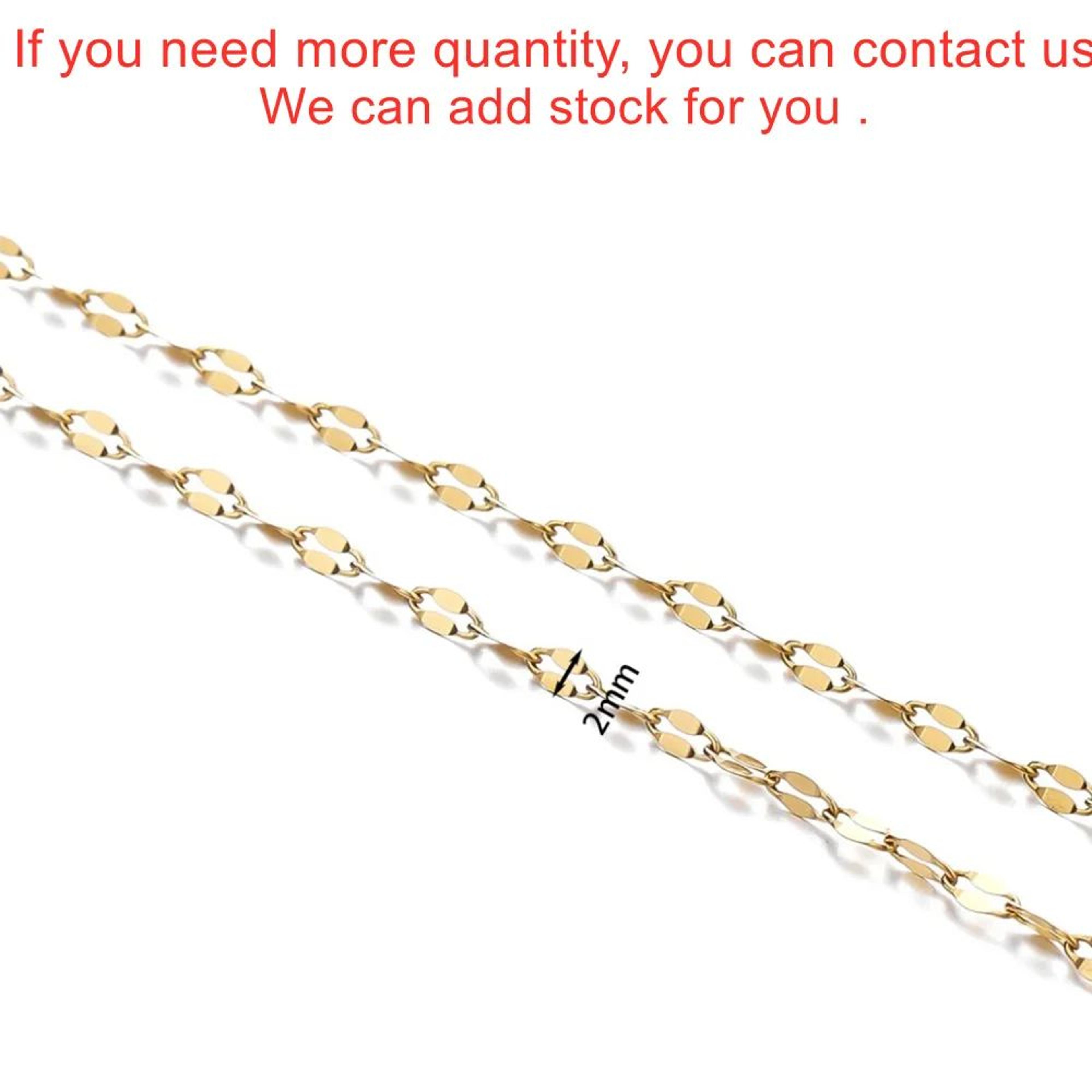 Gold Stainless Steel Beaded Jewelry Chain 1