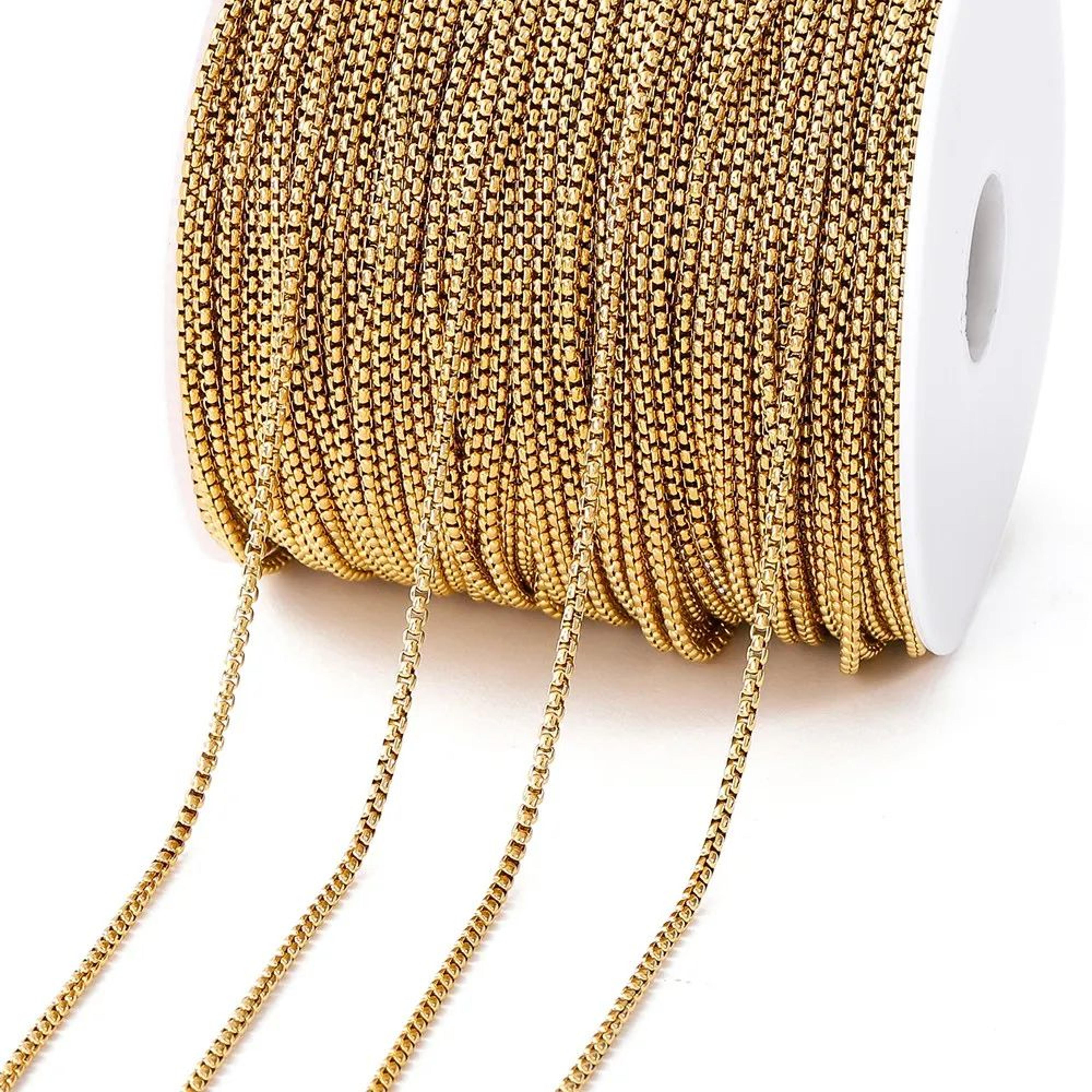Gold Stainless Steel Beaded Jewelry Chain 4