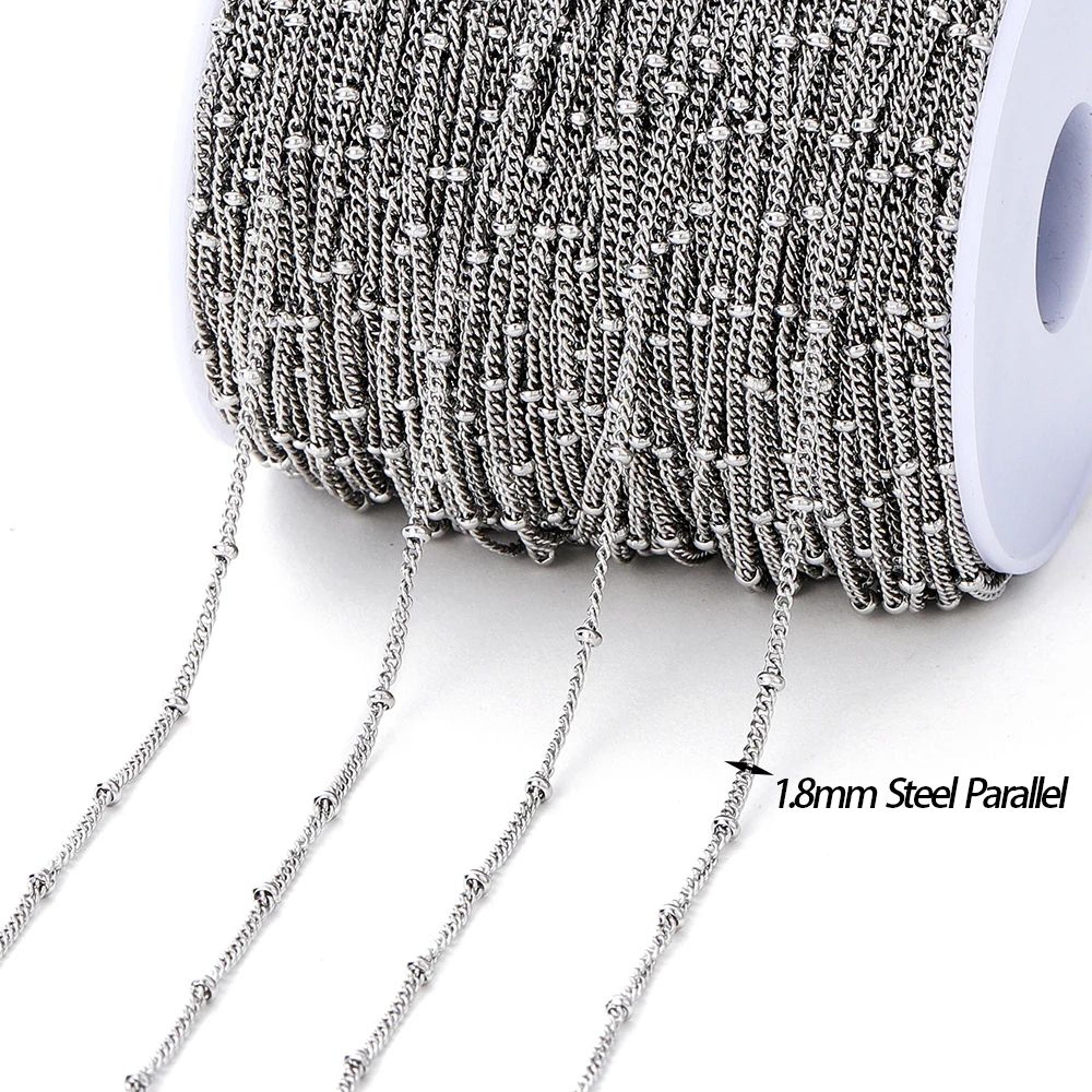 Gold Stainless Steel Beaded Jewelry Chain 12